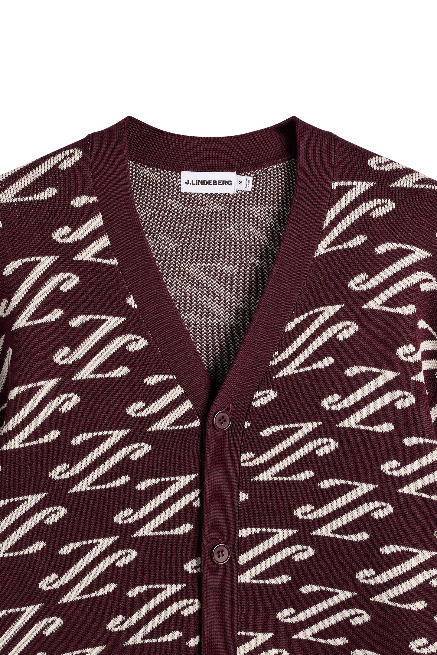 Denny Jacquard Cardigan in Cardi Jacquard - Winetasting by J.Lindeberg