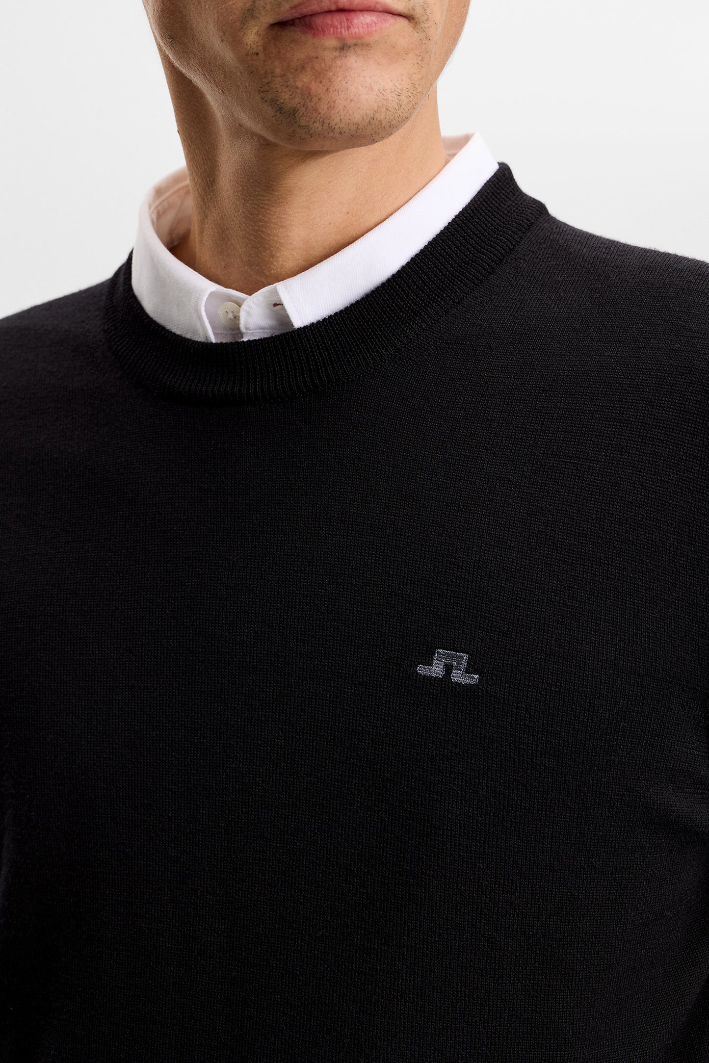 Keane Merino Crew Neck in Black by J.Lindeberg