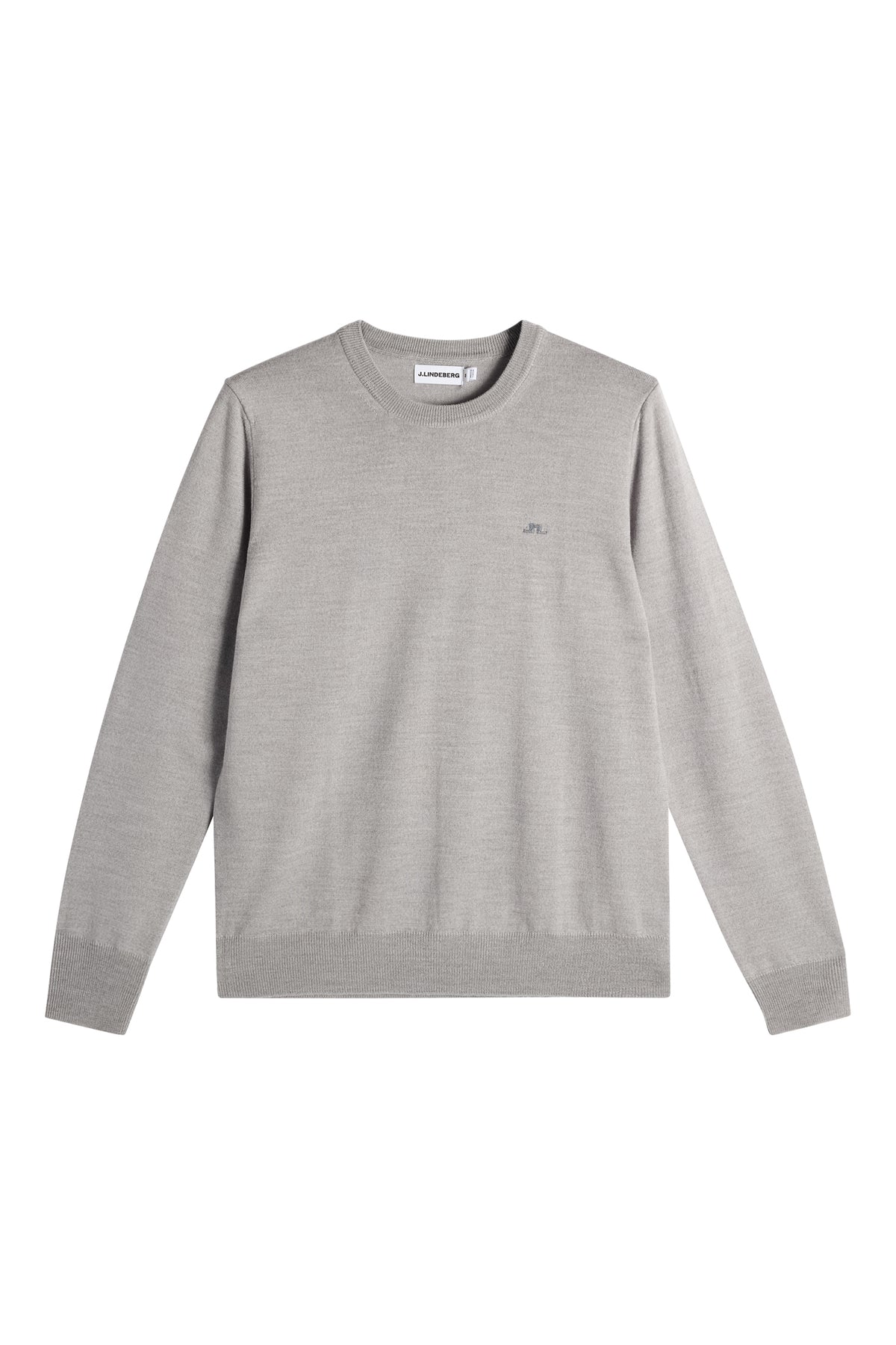 Keane Merino Crew Neck in Light Grey Melange by J.Lindeberg