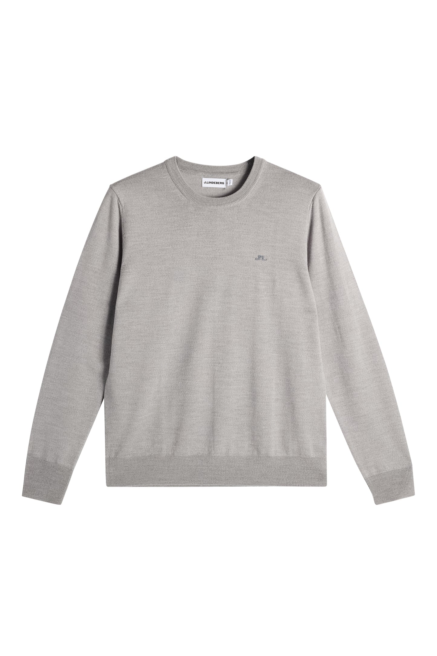 Keane Merino Crew Neck in Light Grey Melange by J.Lindeberg