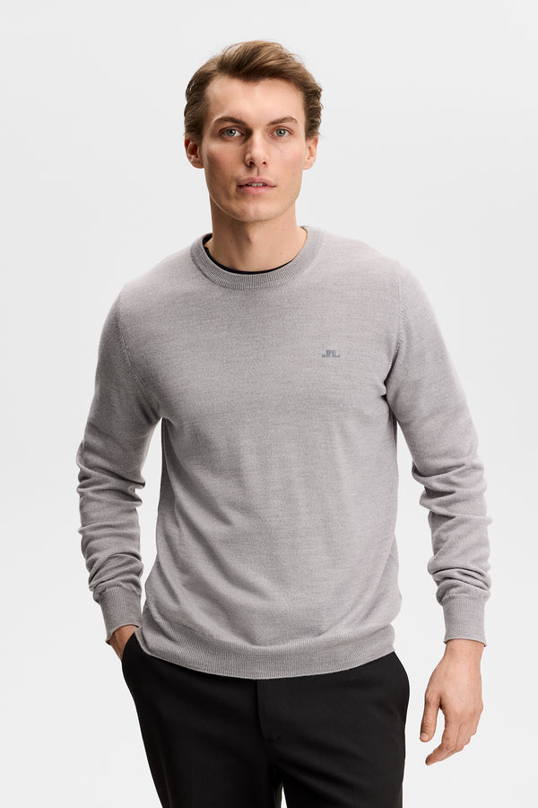Keane Merino Crew Neck / Light Grey Melange