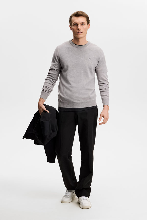 Keane Merino Crew Neck / Light Grey Melange