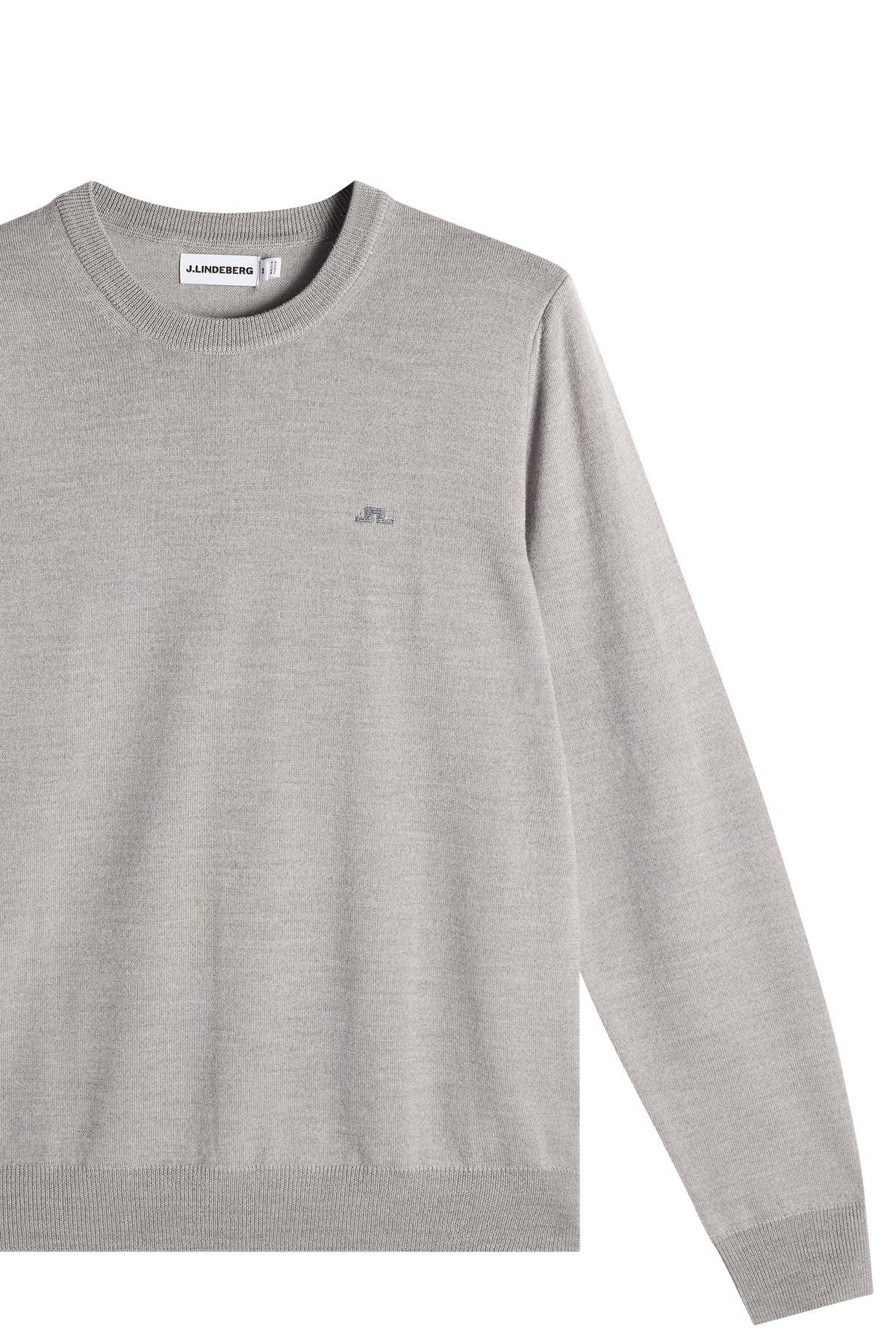 Keane Merino Crew Neck in Light Grey Melange by J.Lindeberg