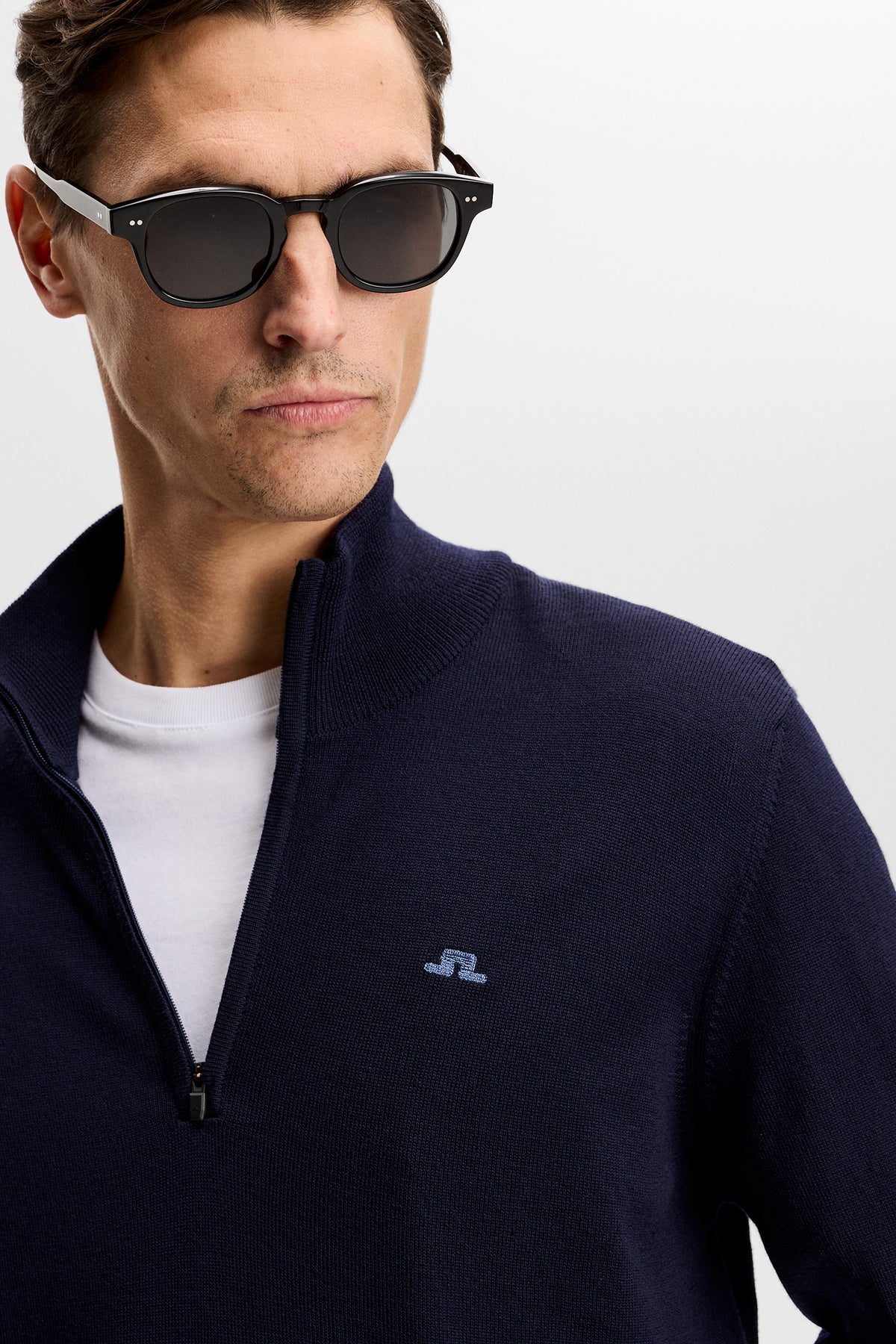 Kiyan Quarter Zip Sweater in JL Navy by J.Lindeberg