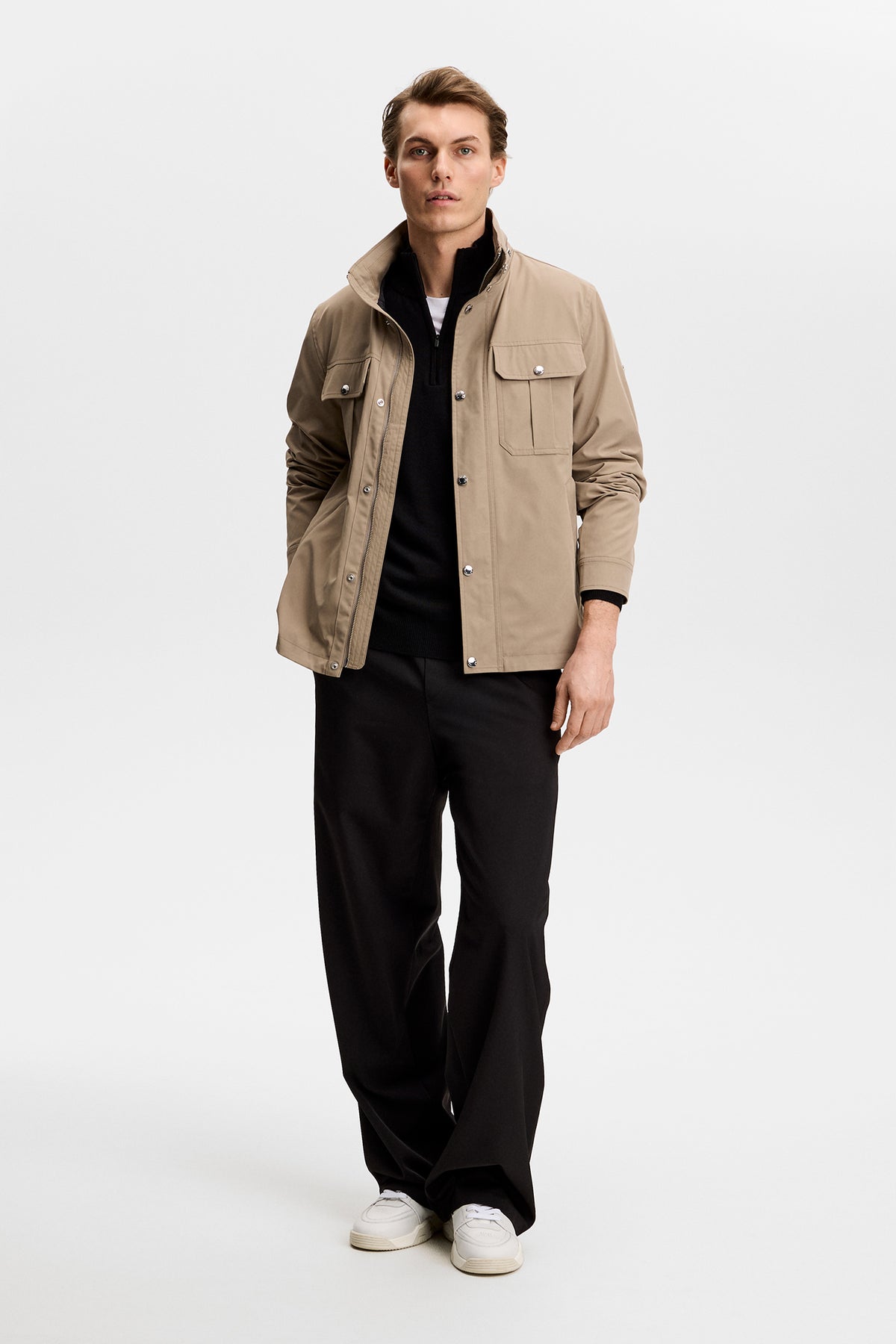 Kiyan Quarter Zip Sweater in Black by J.Lindeberg