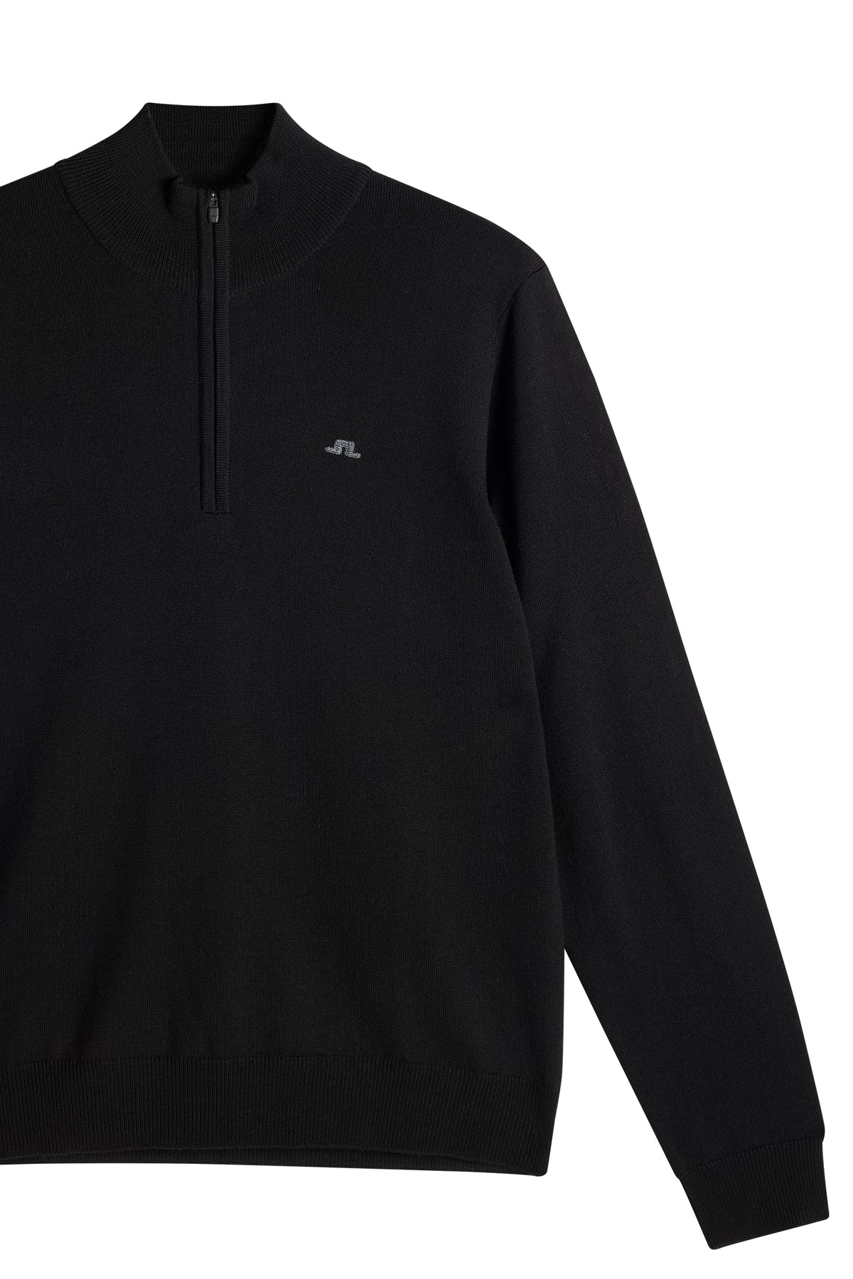 Kiyan Quarter Zip Sweater in Black by J.Lindeberg