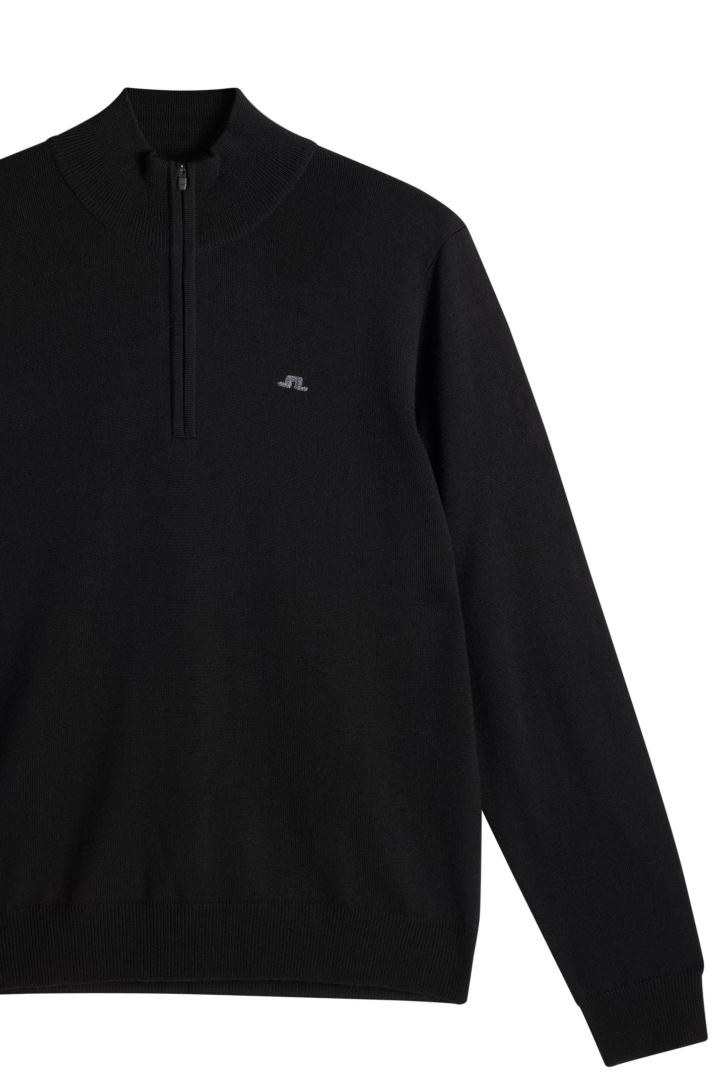 Kiyan Quarter Zip Sweater in Black by J.Lindeberg