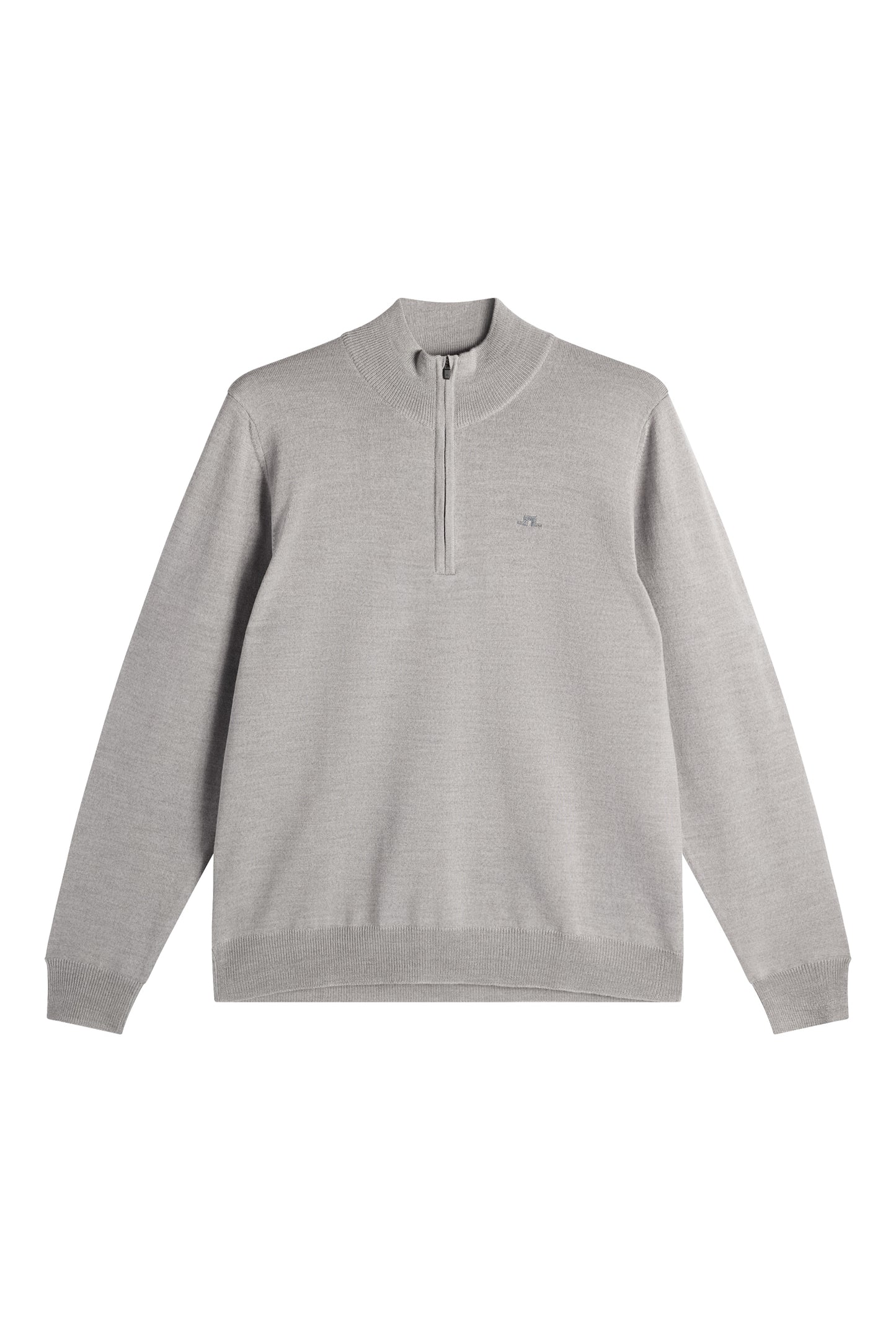 Kiyan Quarter Zip Sweater in Light Grey Melange by J.Lindeberg