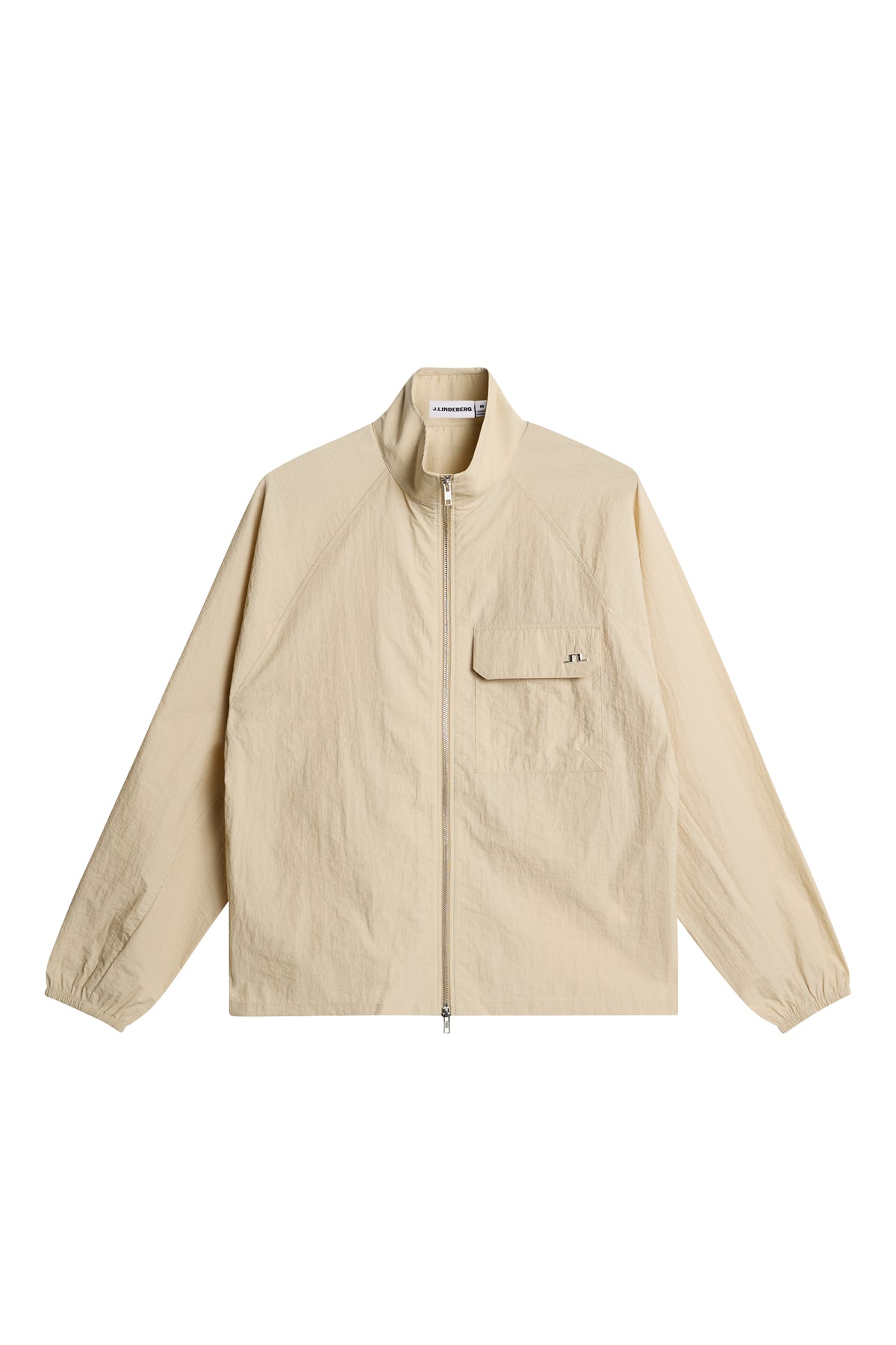 Gian Crinkle Zip Overshirt in Moonbeam by J.Lindeberg
