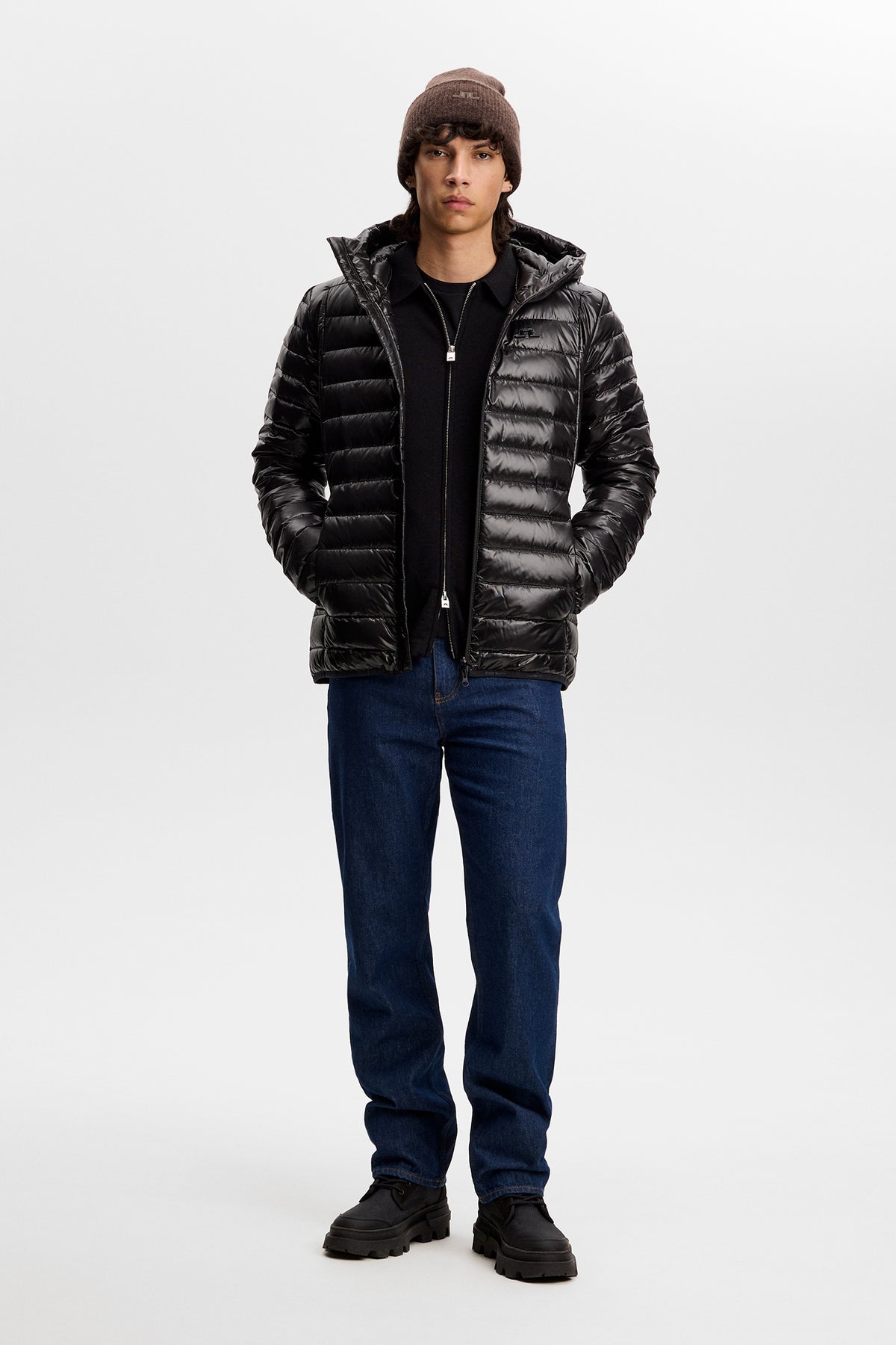 Oden Light Down Hood in Black by J.Lindeberg