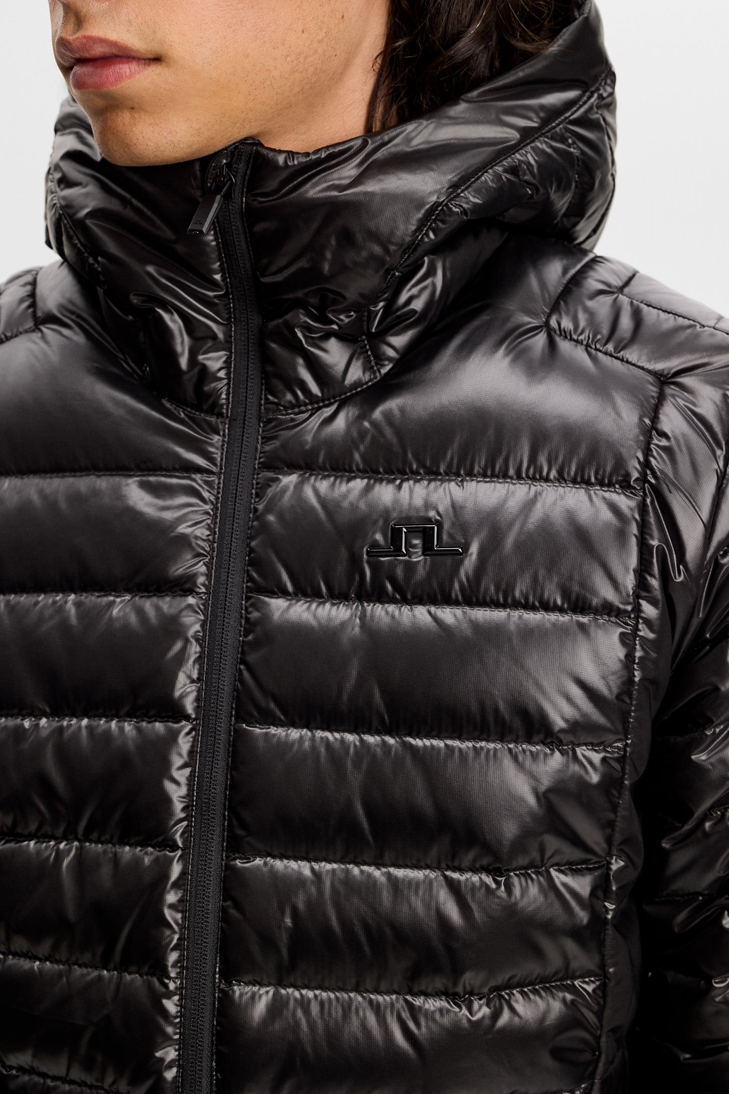 Oden Light Down Hood in Black by J.Lindeberg