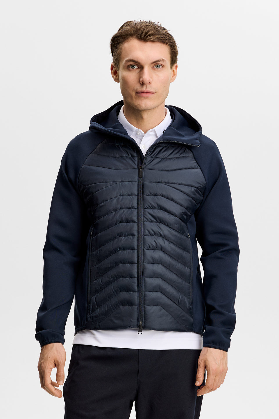 Heyden Quilt Hybrid Hood / JL Navy