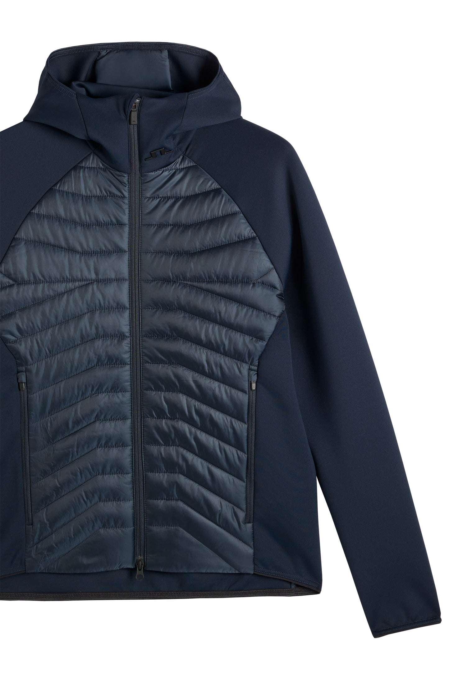 Heyden Quilt Hybrid Hood in JL Navy by J.Lindeberg