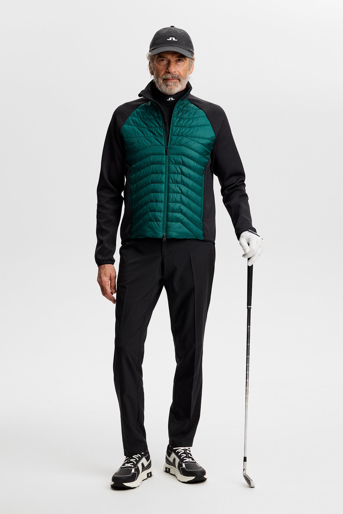 Heyden Quilt Hybrid Jacket in Forest Biome by J.Lindeberg