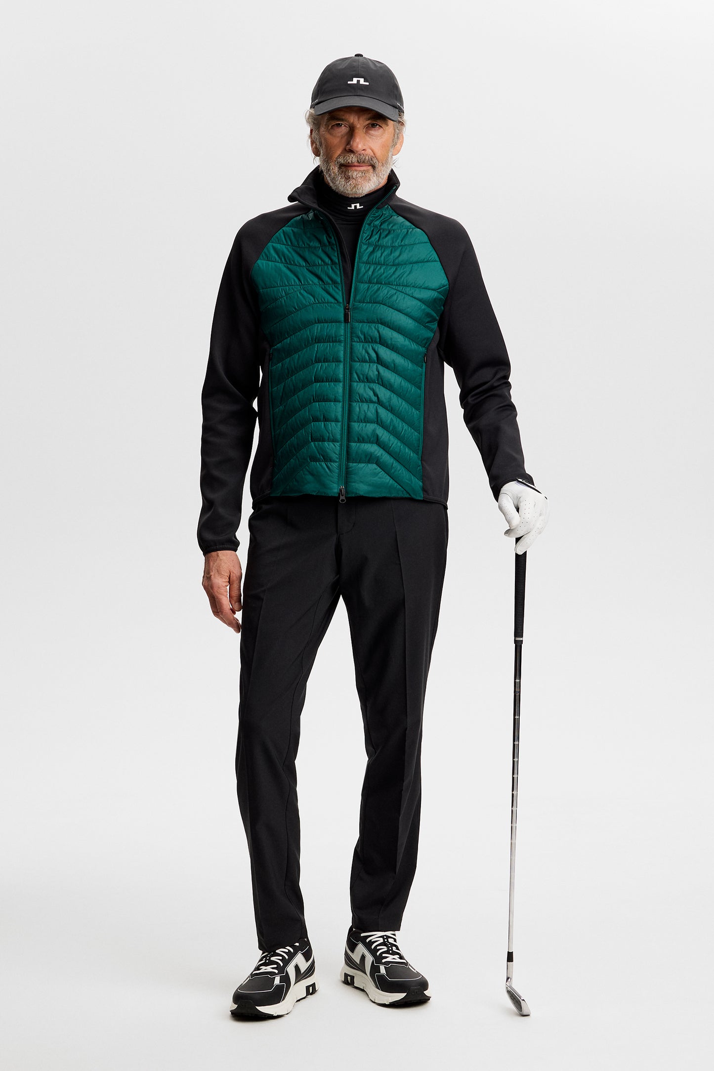 Heyden Quilt Hybrid Jacket in Forest Biome by J.Lindeberg