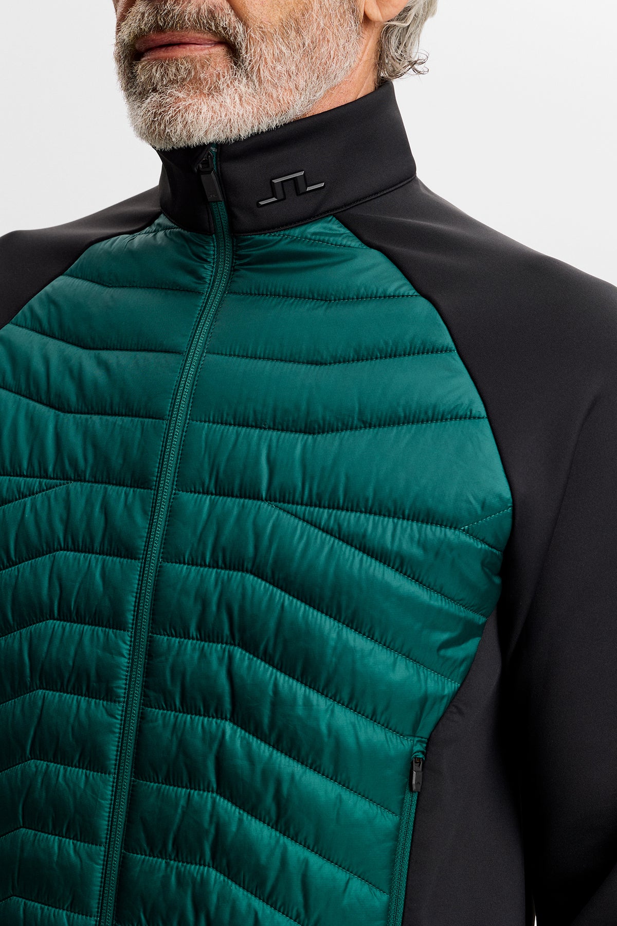 Heyden Quilt Hybrid Jacket in Forest Biome by J.Lindeberg