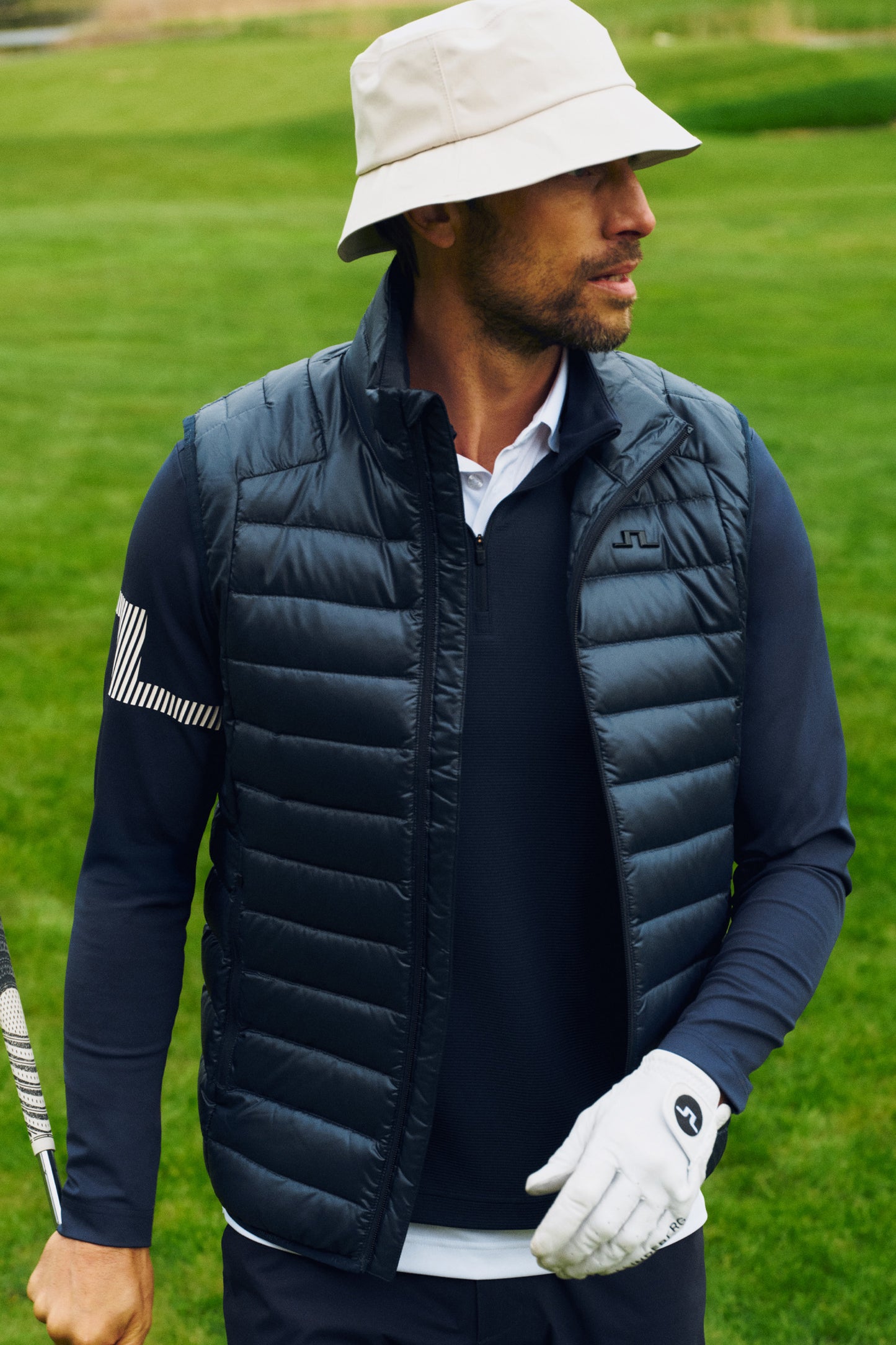 Heyden Quilt Hybrid Vest in JL Navy by J.Lindeberg