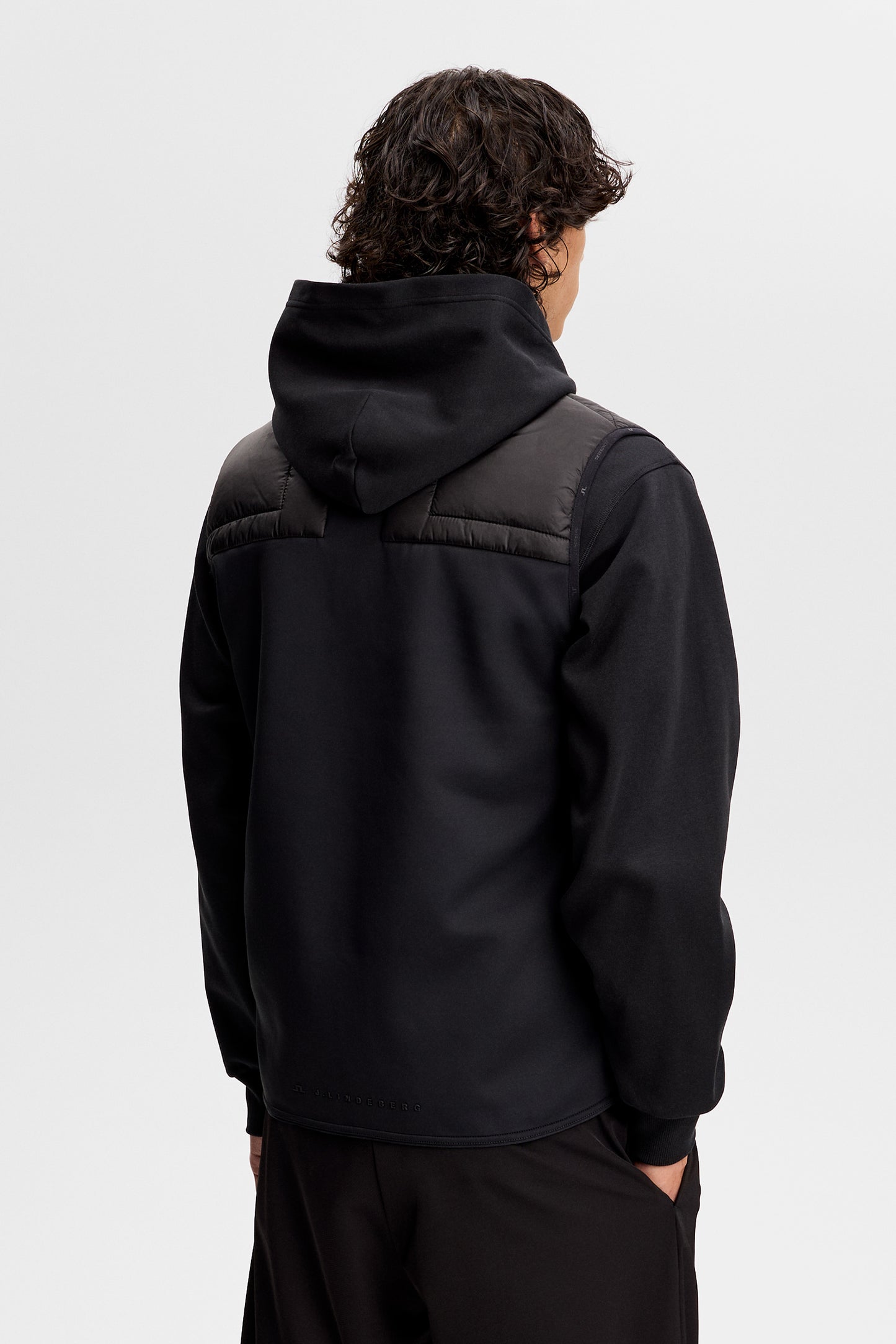 Heyden Quilt Hybrid Vest in Black by J.Lindeberg