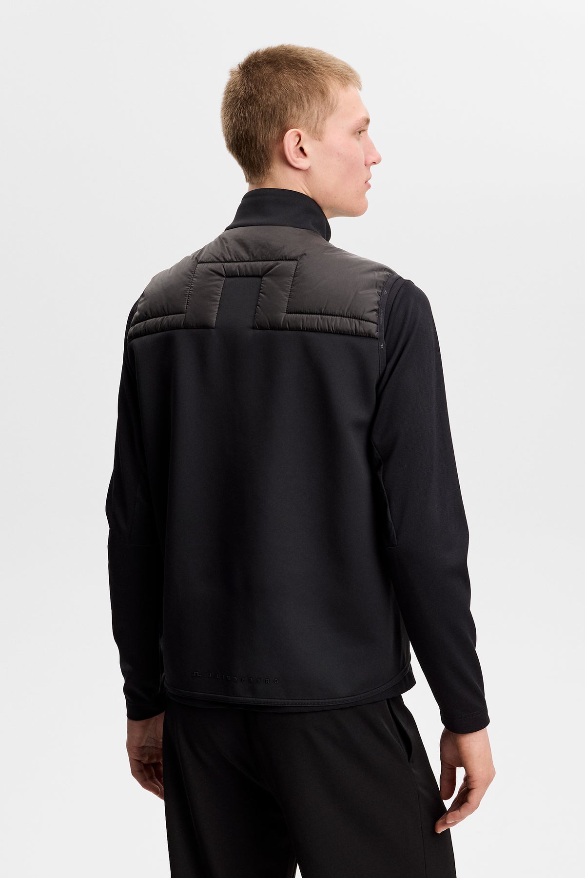 Heyden Quilt Hybrid Vest in Black by J.Lindeberg