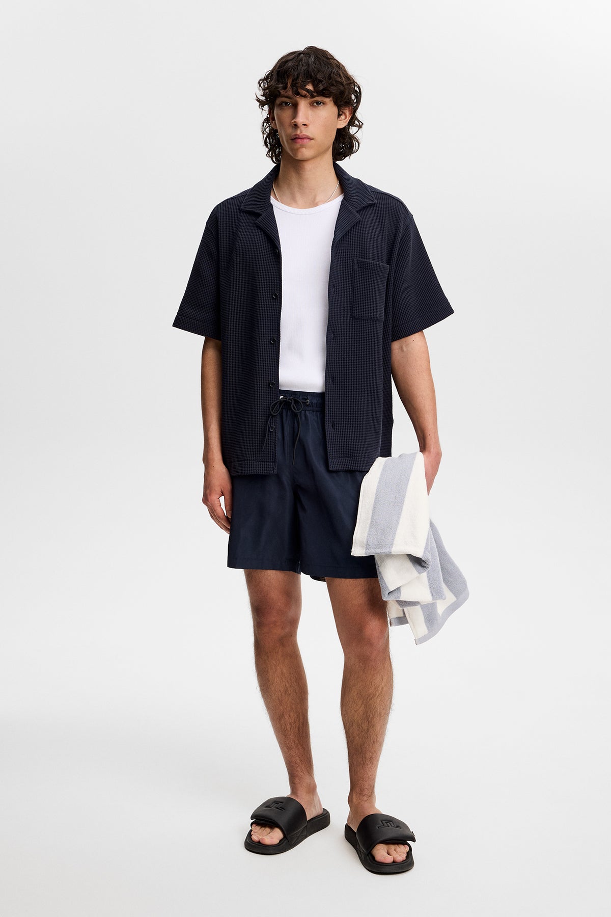 Delta Stripe Swim Shorts in JL Navy by J.Lindeberg