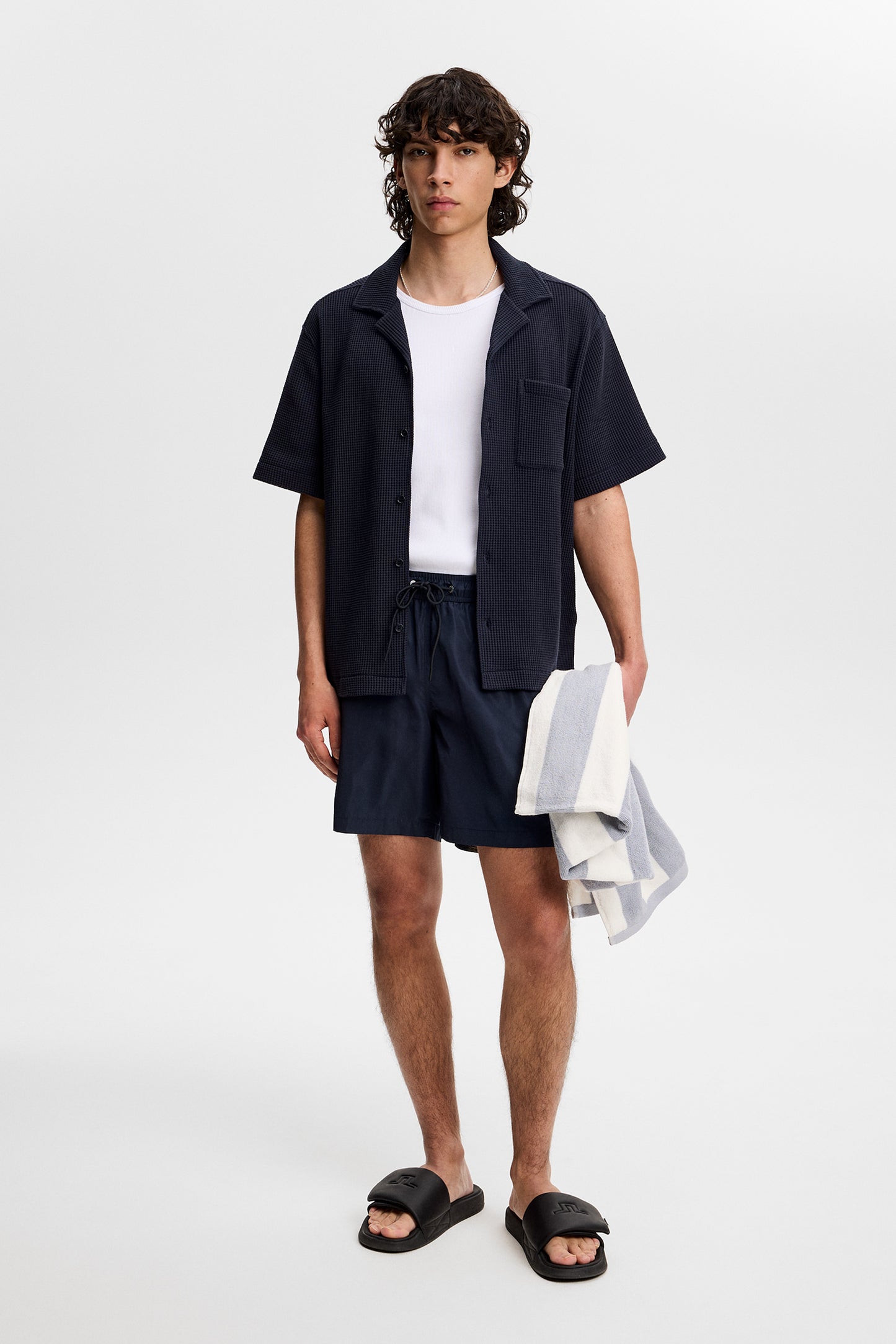 Delta Stripe Swim Shorts in JL Navy by J.Lindeberg