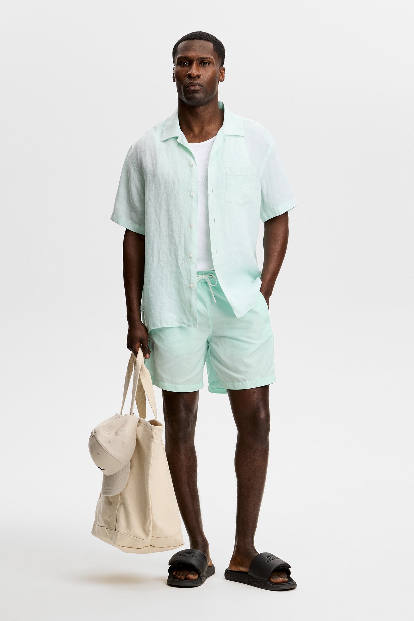 Delta Stripe Swim Shorts in Bay by J.Lindeberg
