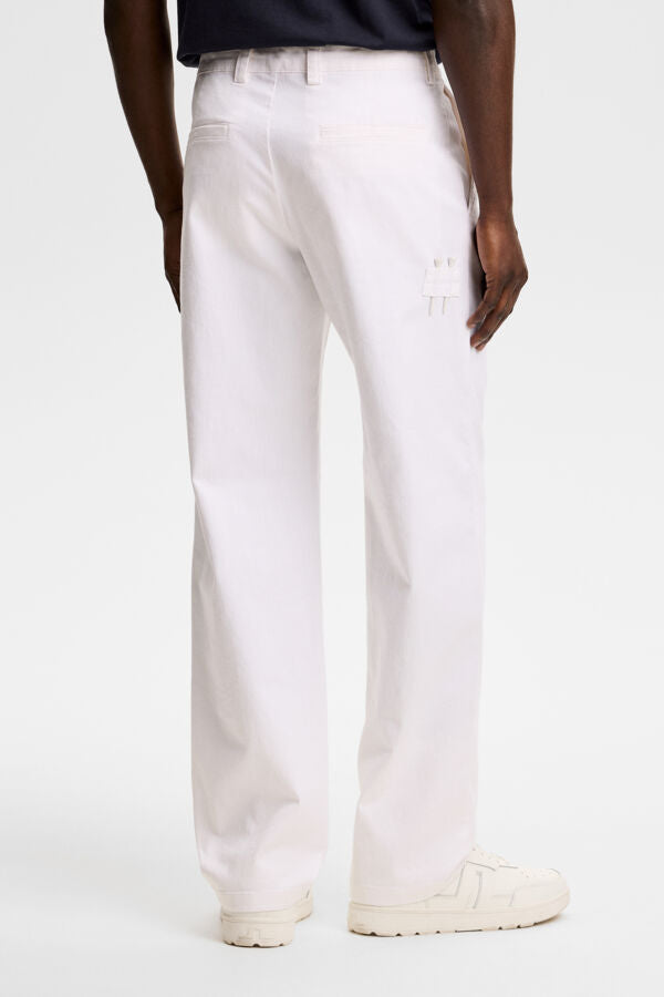 Devyn Straight Cotton Pants / White
