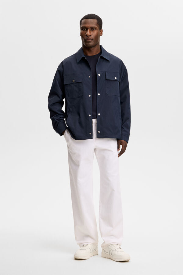 Devyn Straight Cotton Pants / White