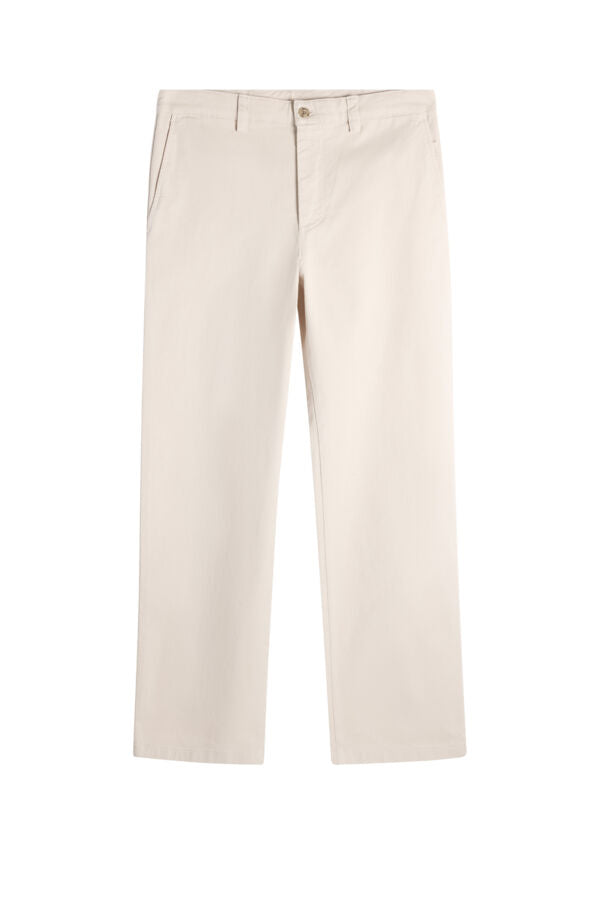 Devyn Straight Cotton Pants / Moonbeam