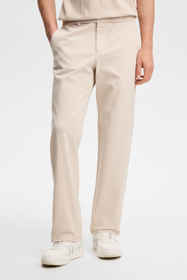 Devyn Straight Cotton Pants / Moonbeam