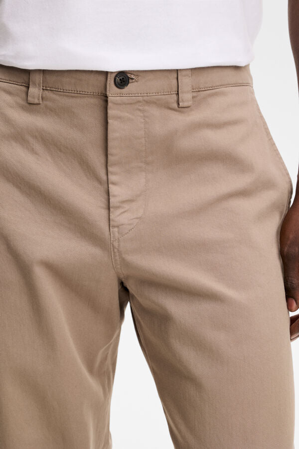 Devyn Straight Cotton Pants / Brindle