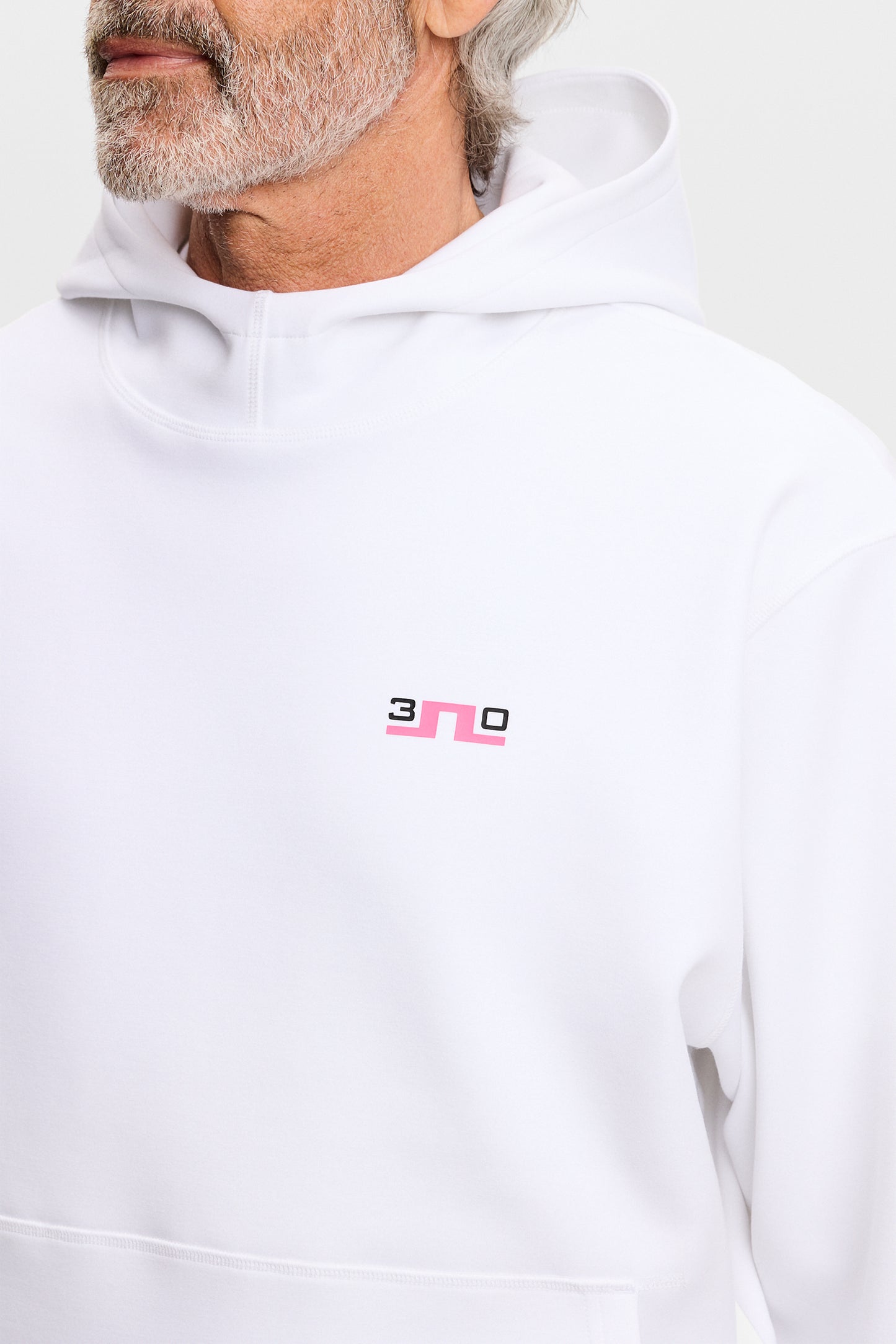 30Y Callan Unisex Hoodie in White by J.Lindeberg