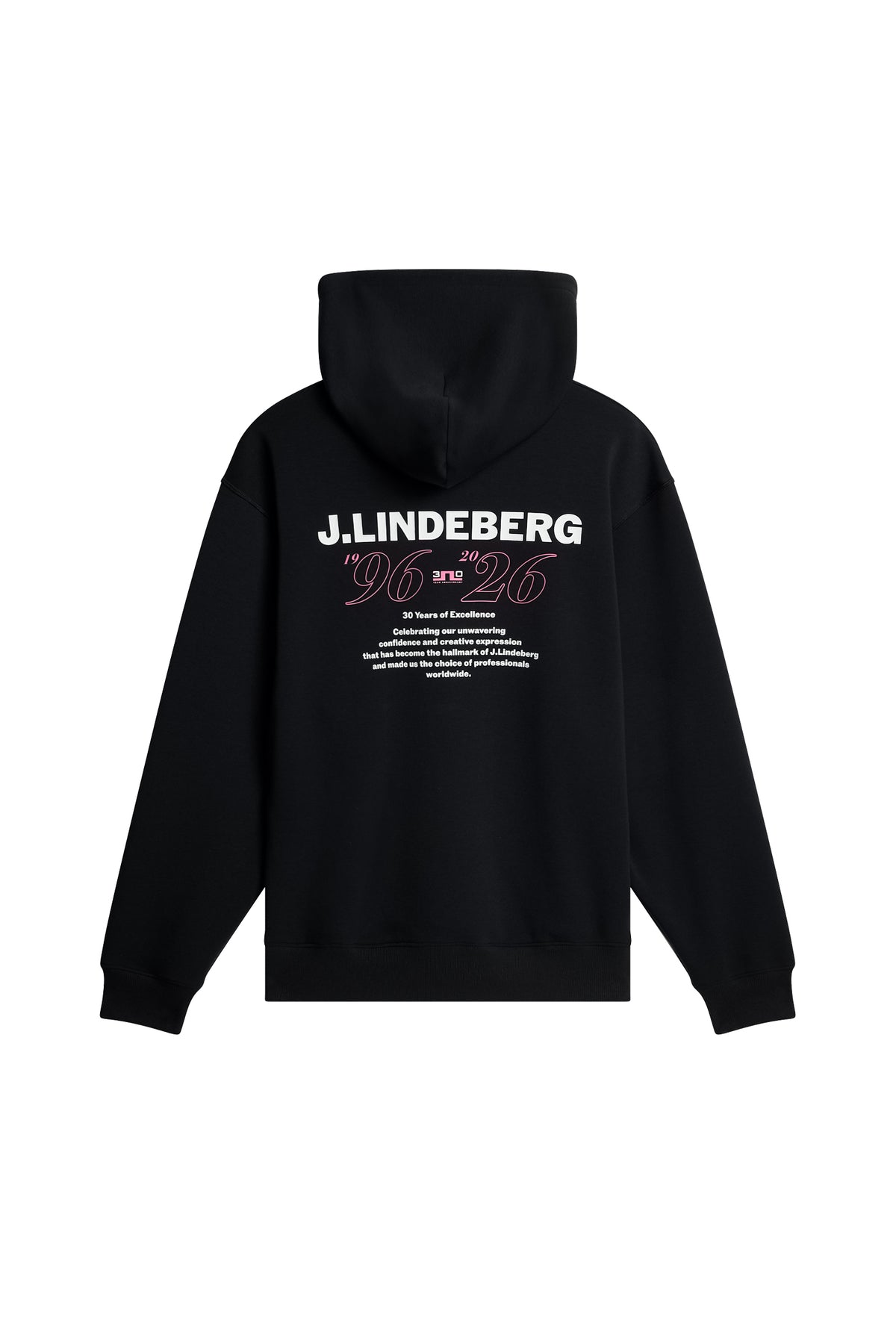 30Y Callan Unisex Hoodie in Black by J.Lindeberg