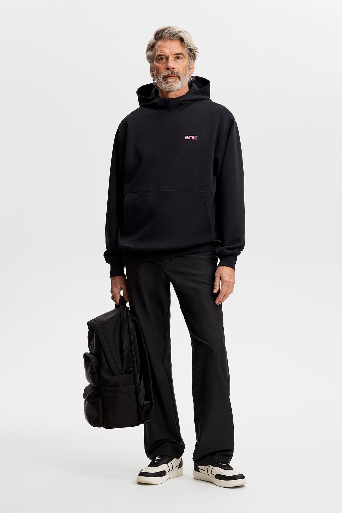 30Y Callan Unisex Hoodie in Black by J.Lindeberg