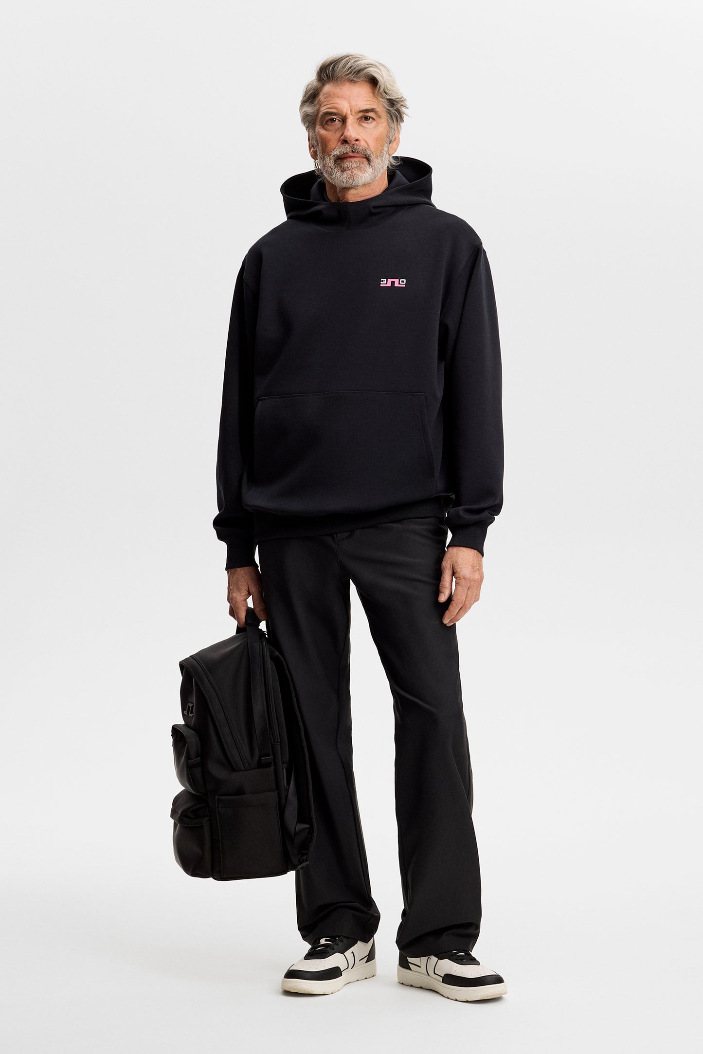 30Y Callan Unisex Hoodie in Black by J.Lindeberg