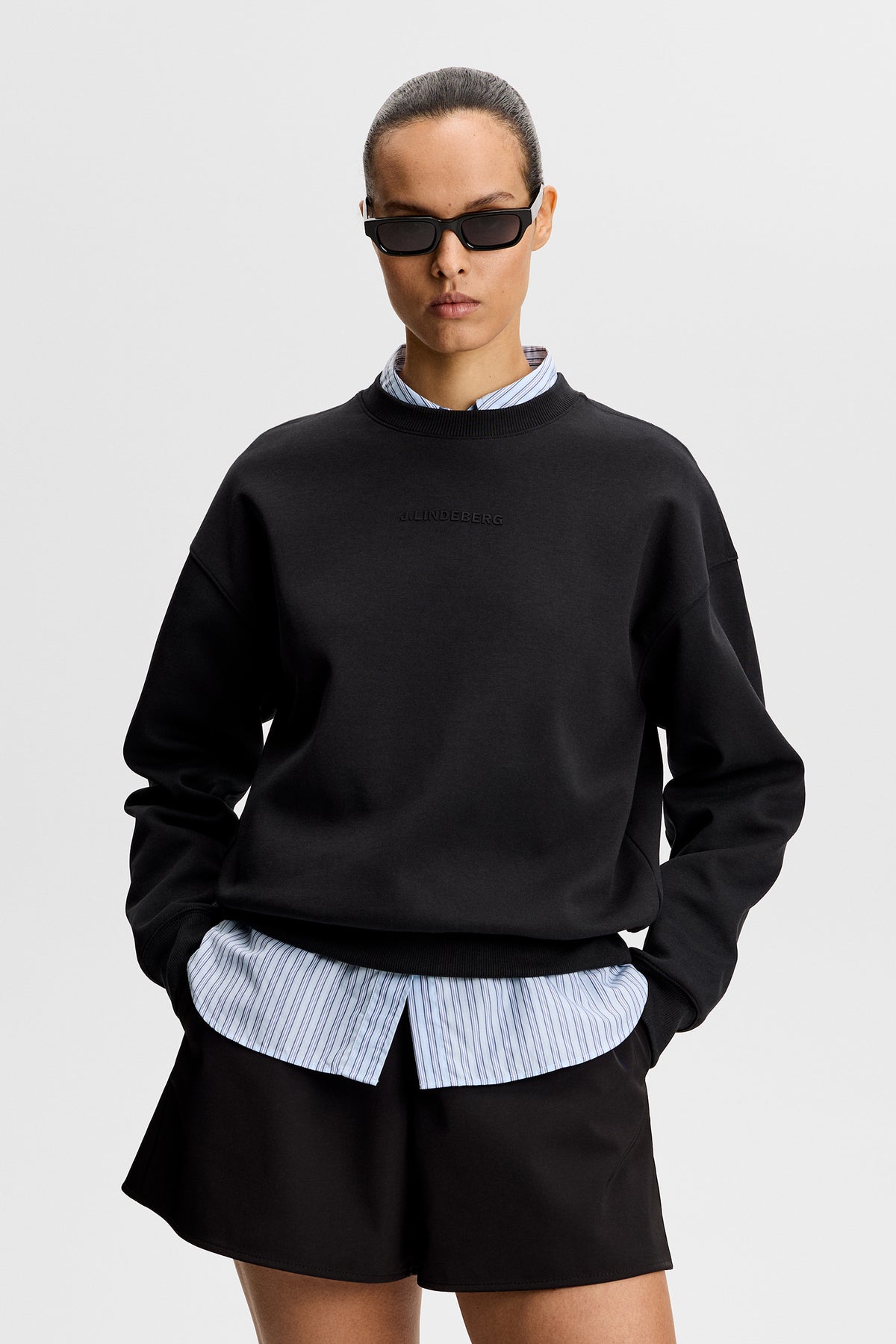 Cove Crew Neck in Black by J.Lindeberg
