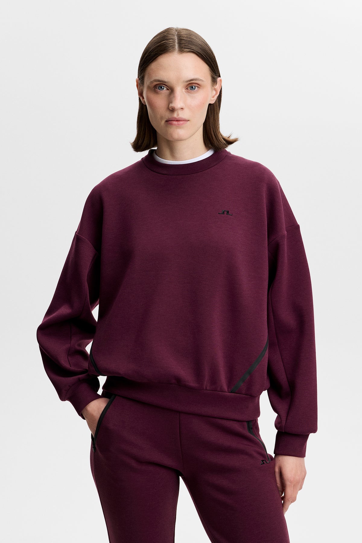 Aura Crew Neck in Winetasting by J.Lindeberg
