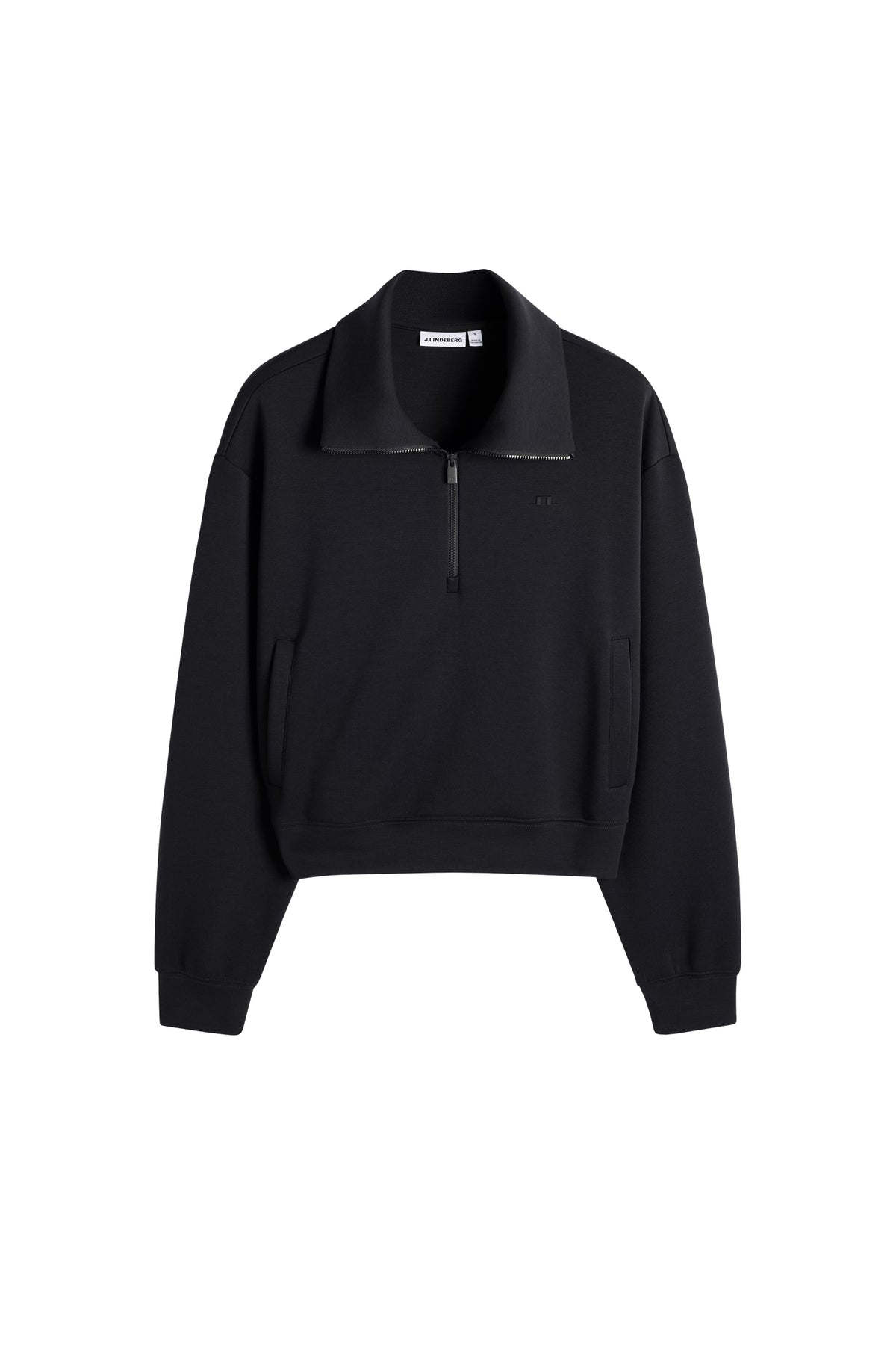 Funnel Zip Sweatshirt in Black by J.Lindeberg