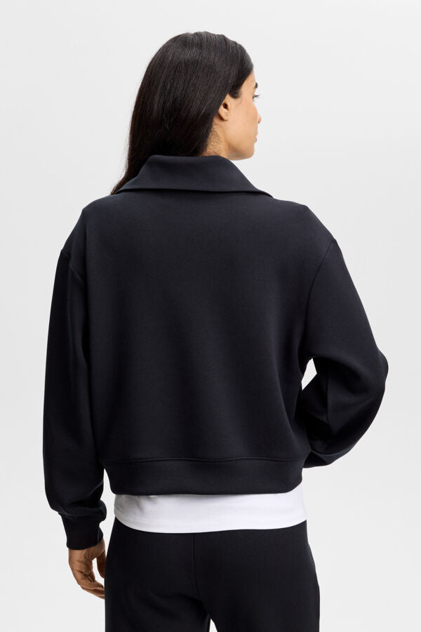 Funnel Zip Sweatshirt / Black