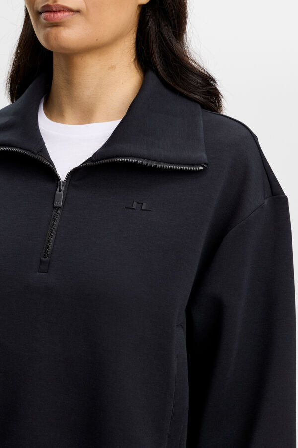 Funnel Zip Sweatshirt / Black