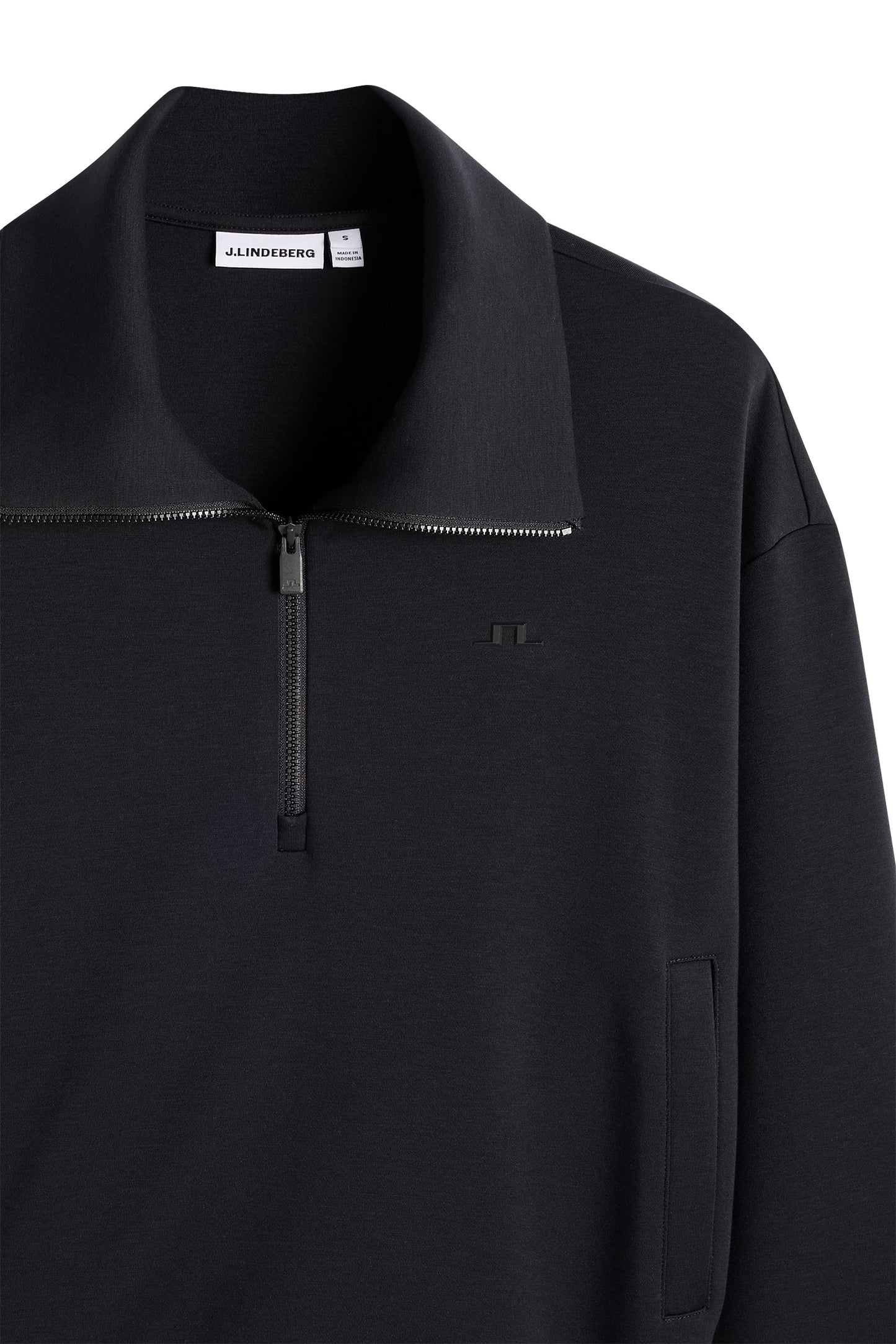 Funnel Zip Sweatshirt in Black by J.Lindeberg