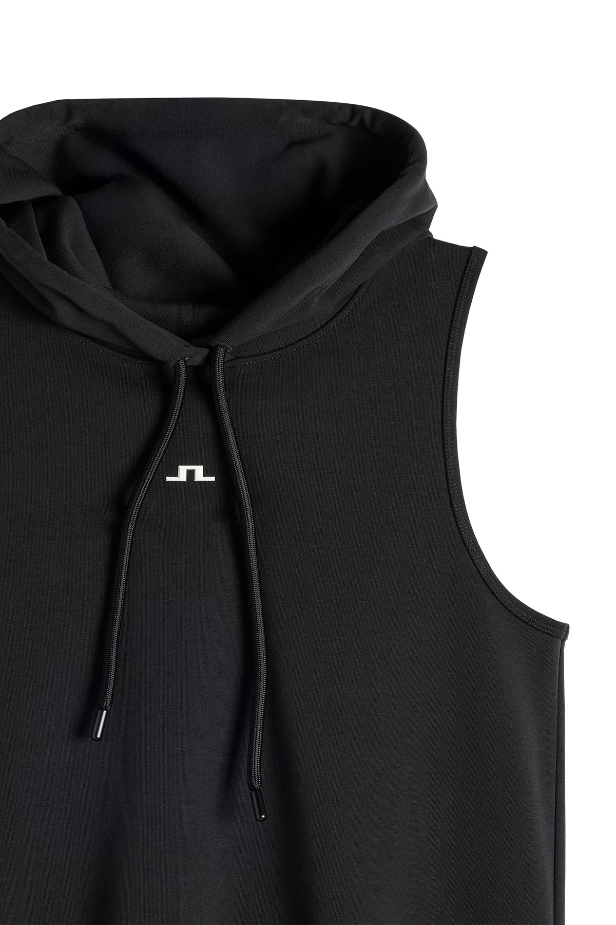 Sarah Sleeveless Hood in Black by J.Lindeberg