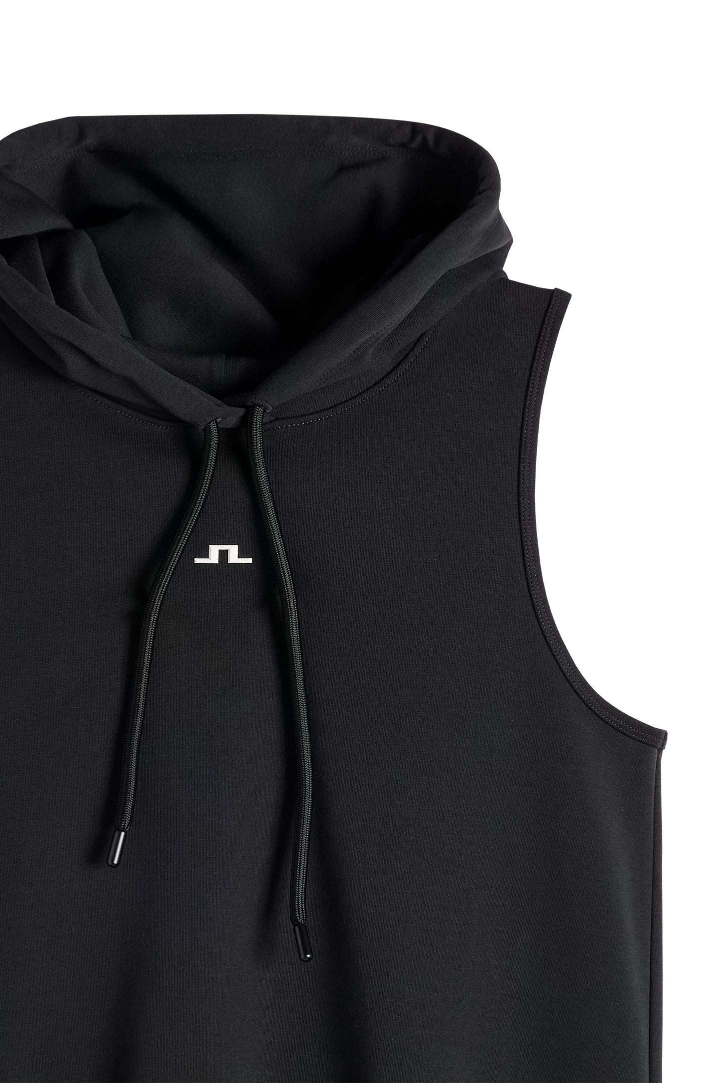 Sarah Sleeveless Hood in Black by J.Lindeberg