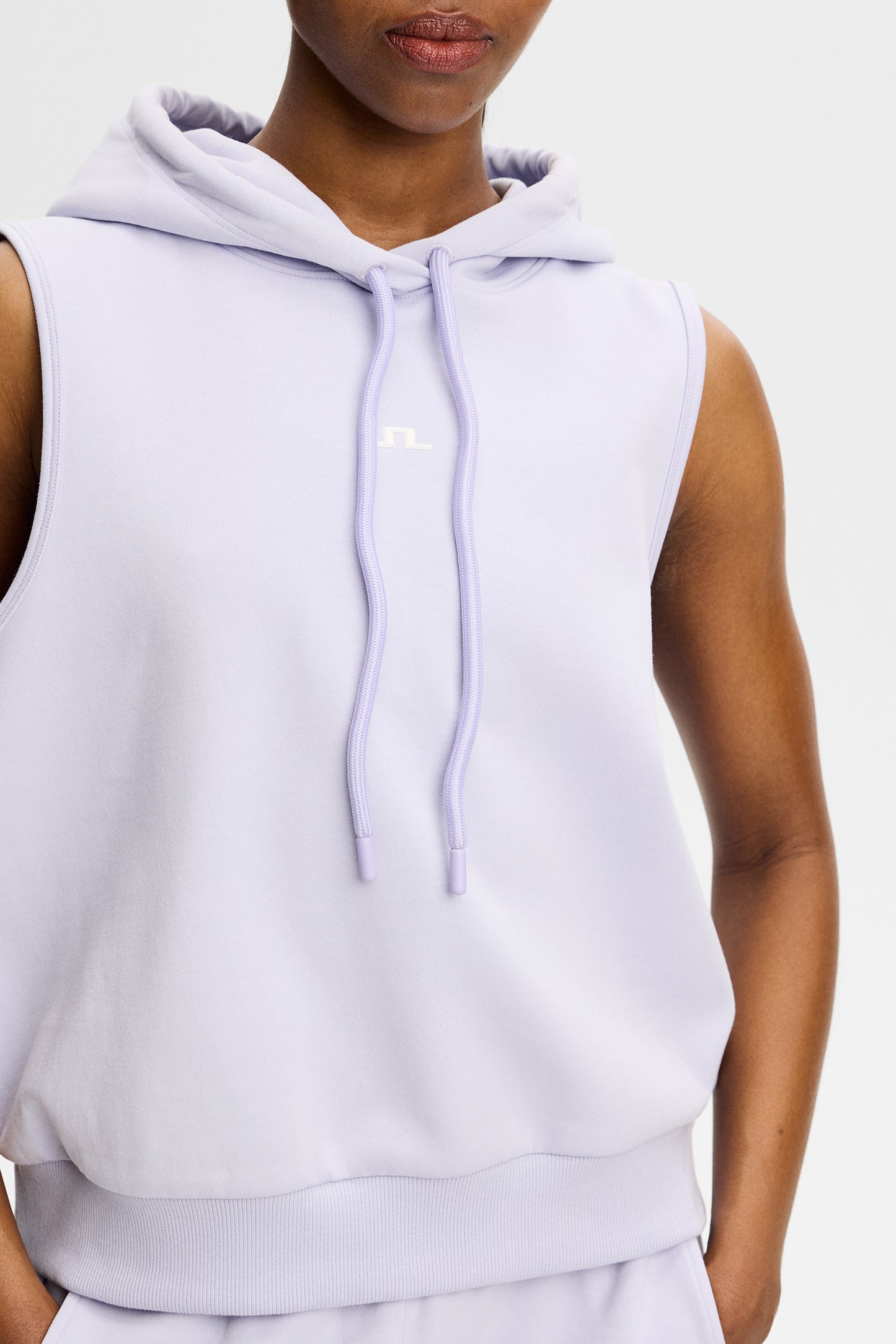 Sarah Sleeveless Hood in Purple Heather by J.Lindeberg