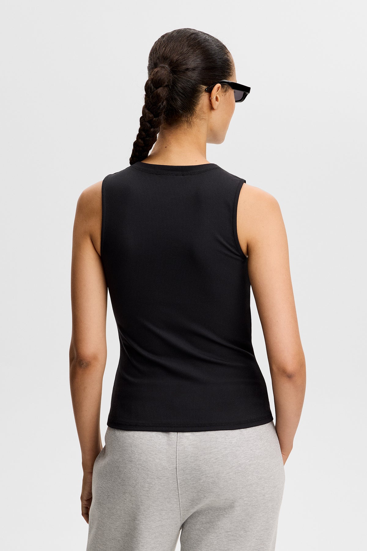 Hannah Sleeveless Top in Black by J.Lindeberg