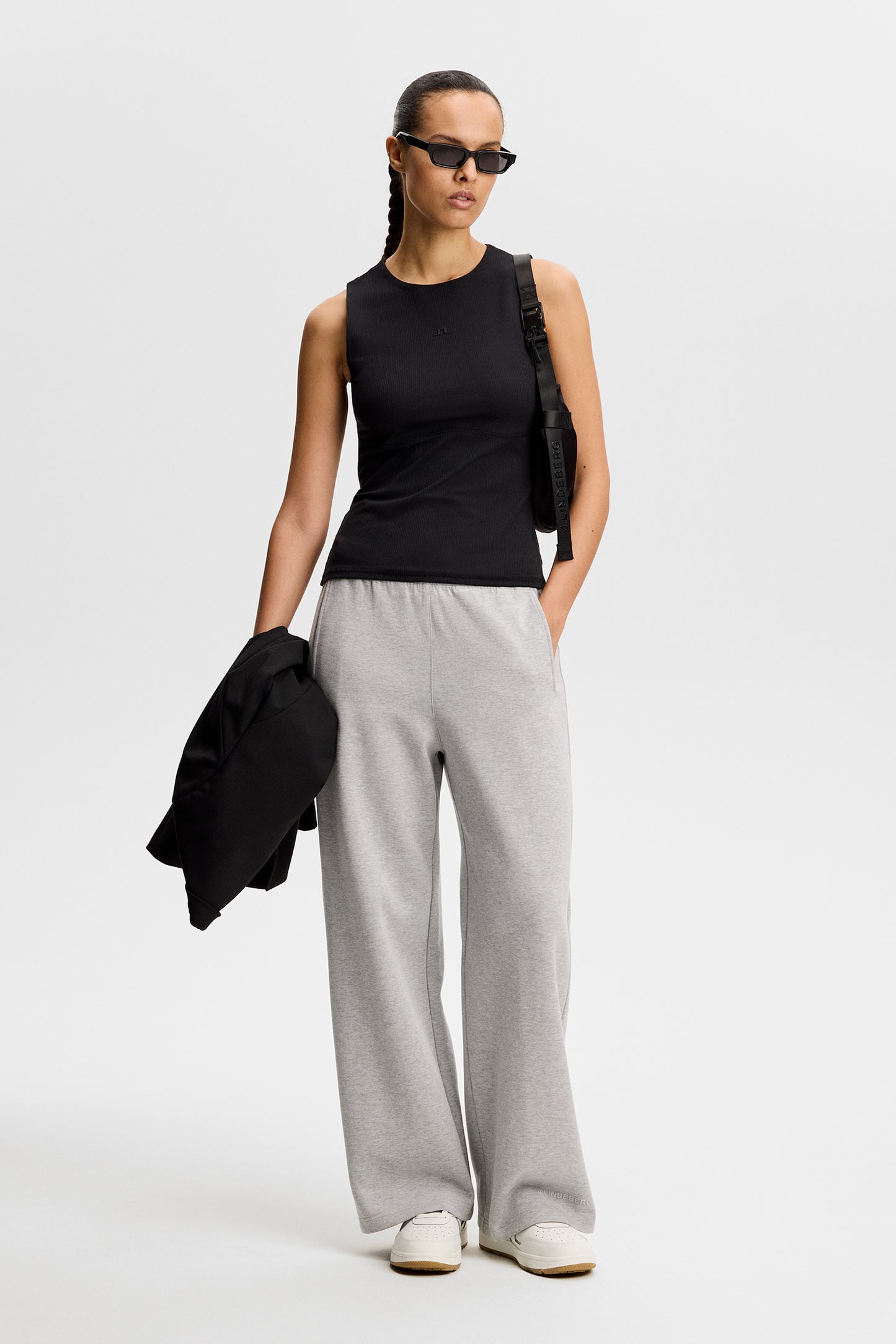 Hannah Sleeveless Top in Black by J.Lindeberg