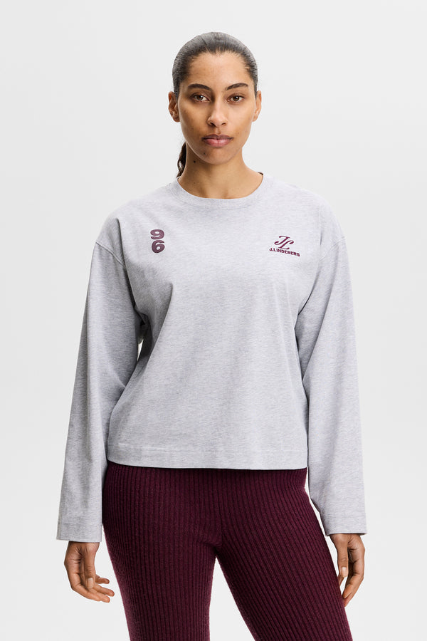 Lilja Graphic LS T-Shirt / Light Grey Melange