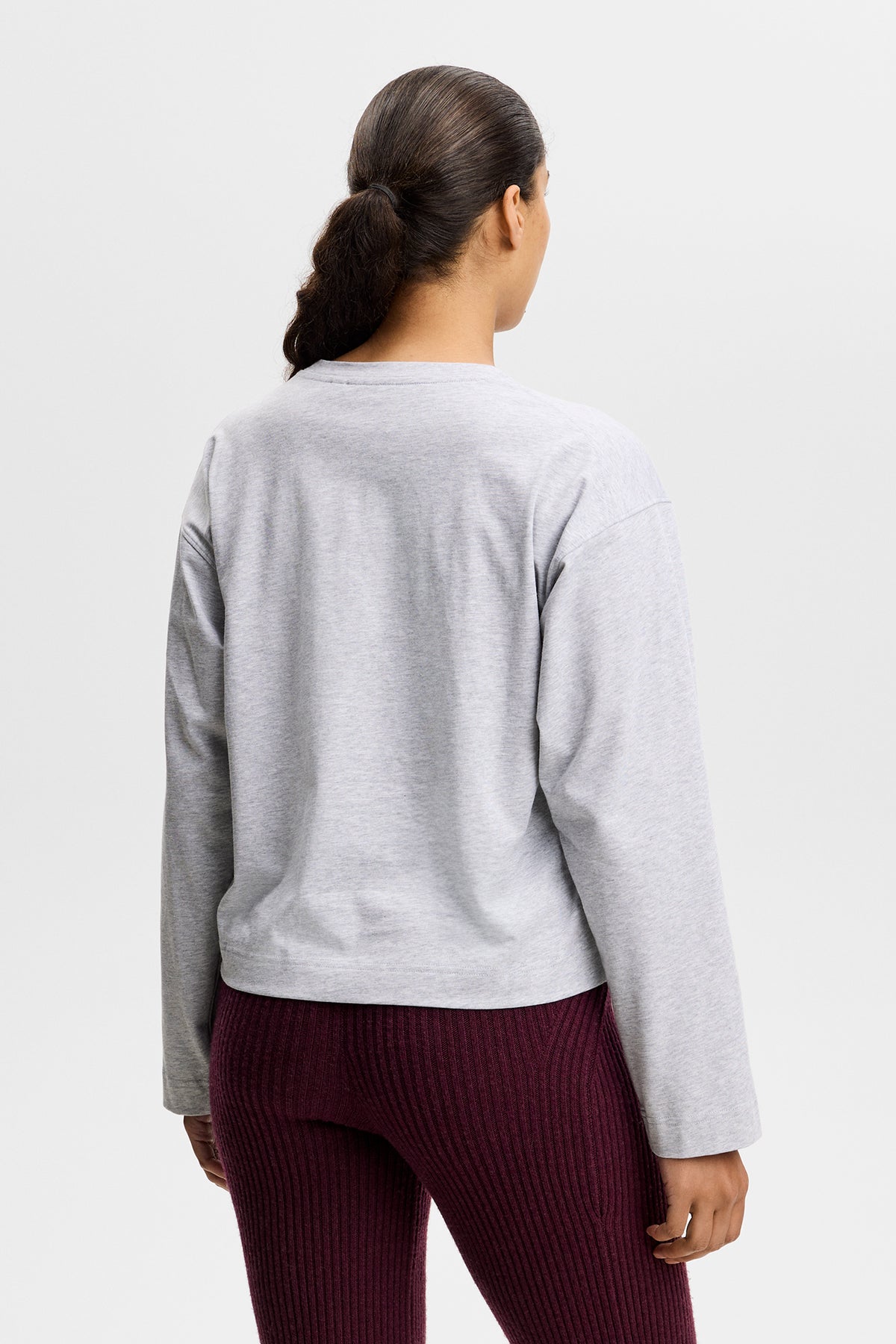 Lilja Graphic LS T-Shirt in Light Grey Melange by J.Lindeberg