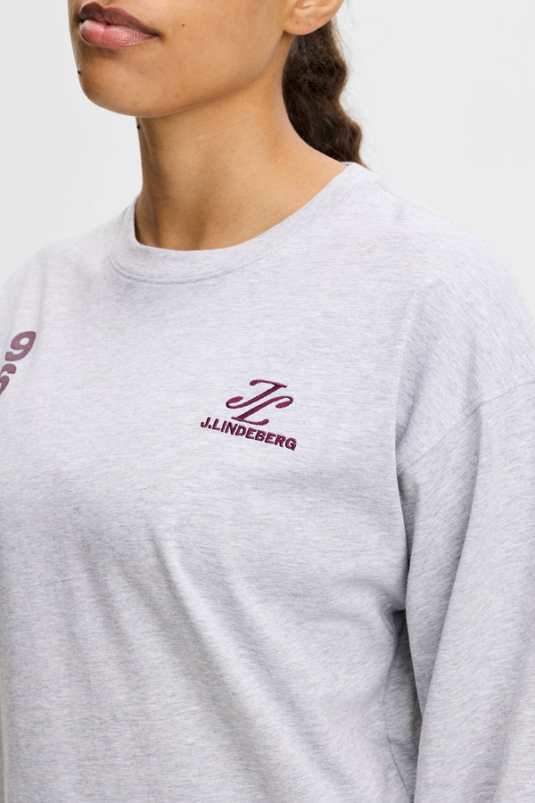 Lilja Graphic LS T-Shirt / Light Grey Melange