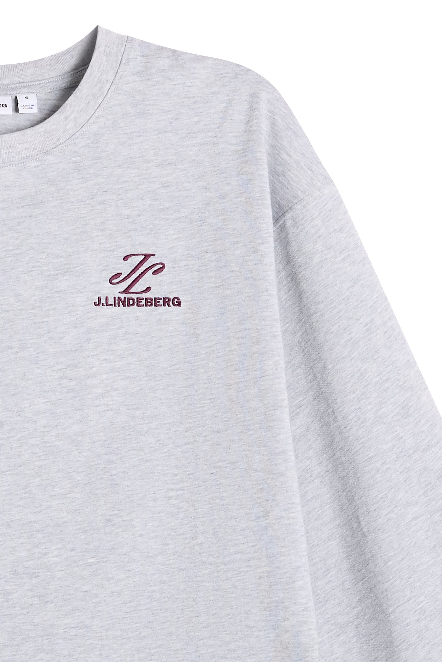 Lilja Graphic LS T-Shirt in Light Grey Melange by J.Lindeberg